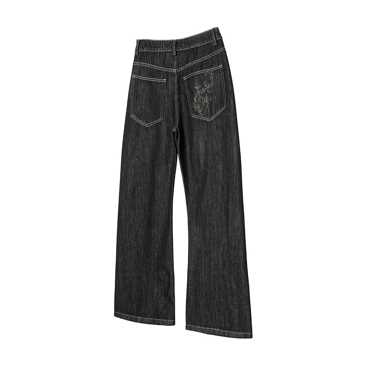 ELETEIZE Laser-Burned Curved Jeans