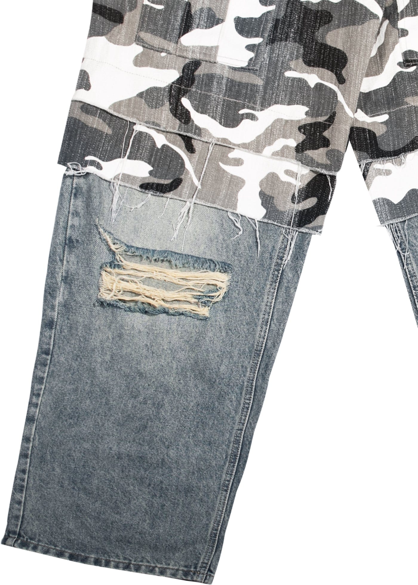 FIVEKOH Camo Detachable Distressed Cargo Pants