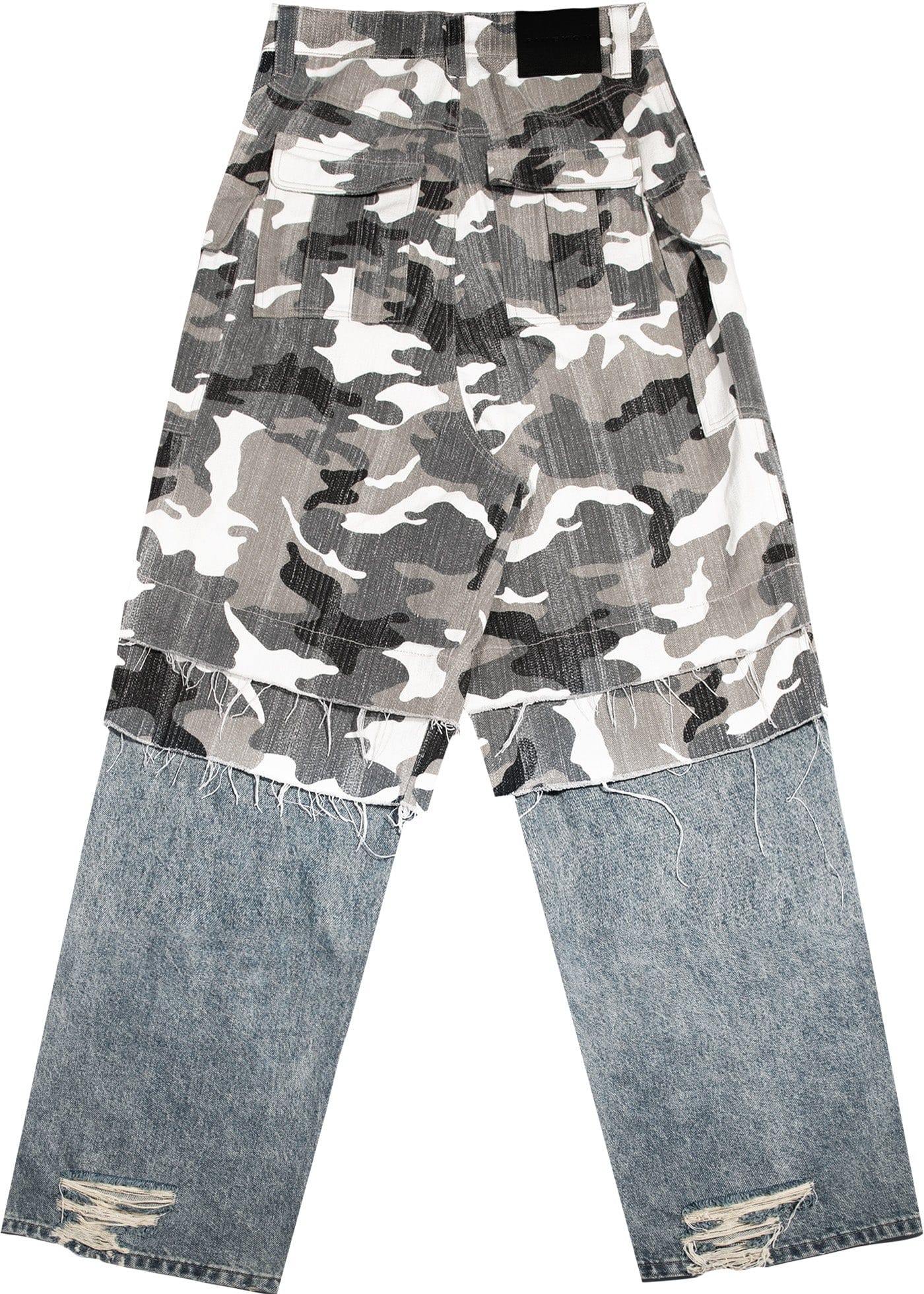 FIVEKOH Camo Detachable Distressed Cargo Pants