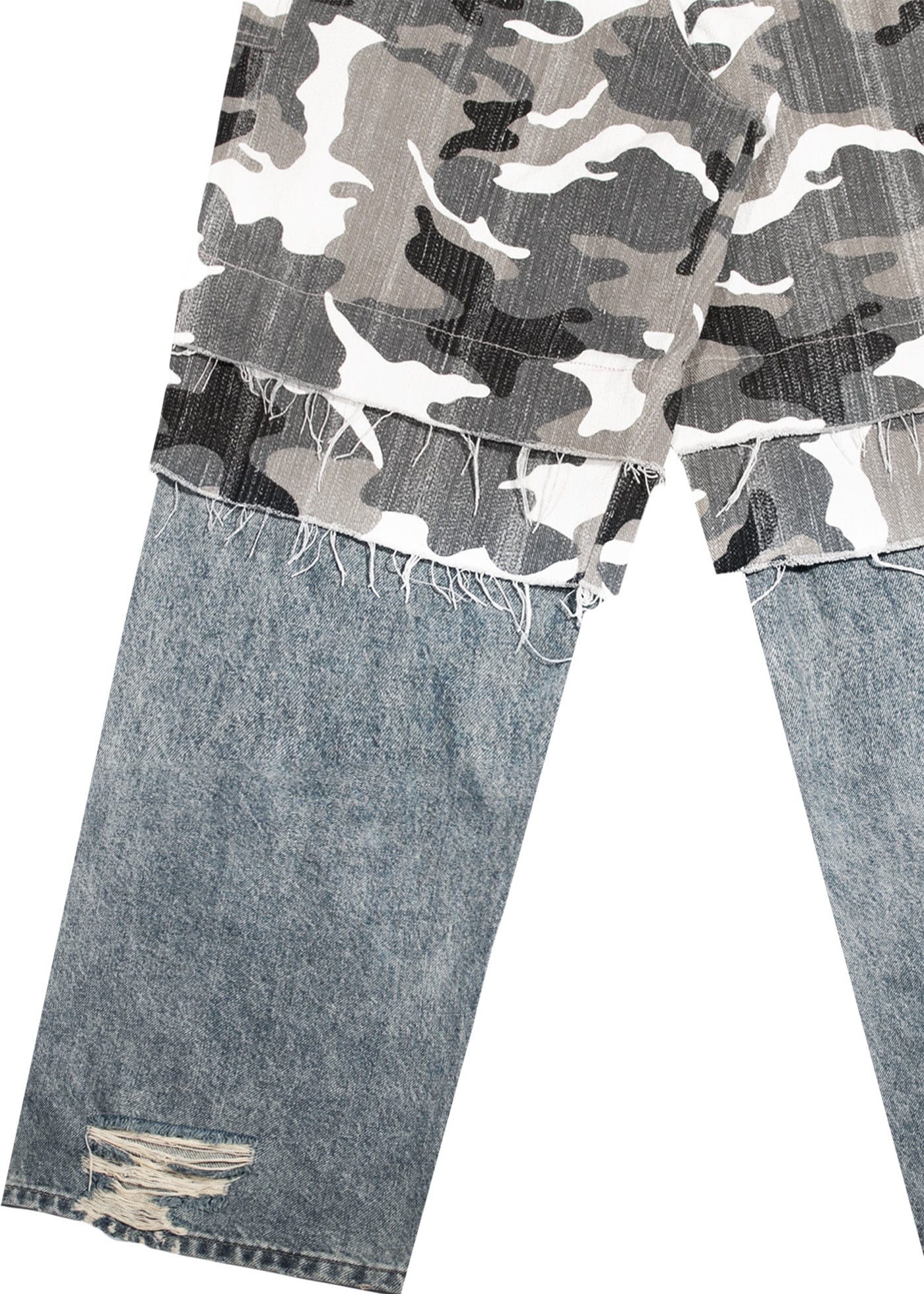 FIVEKOH Camo Detachable Distressed Cargo Pants