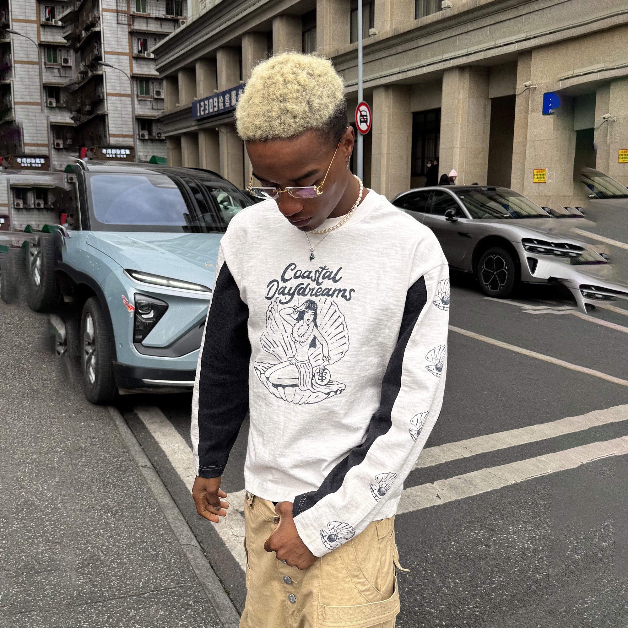 STEEPC Graphic Panel Long Sleeve Tee, premium urban and streetwear designers apparel on PROJECTISR.com, STEEPC