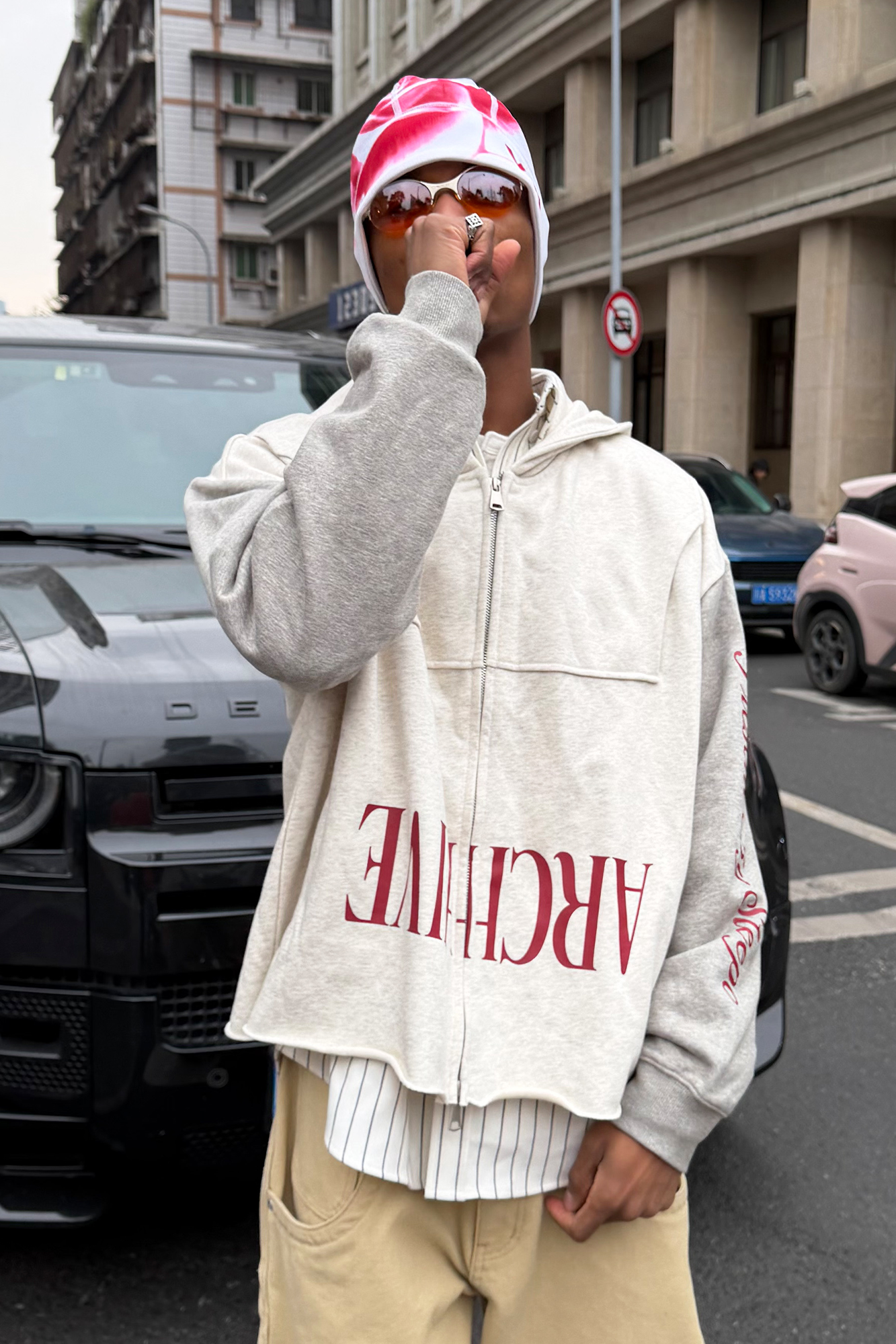 STEEPC Spliced Two-Tone Graphic Hooded Jacket, premium urban and streetwear designers apparel on PROJECTISR.com, STEEPC