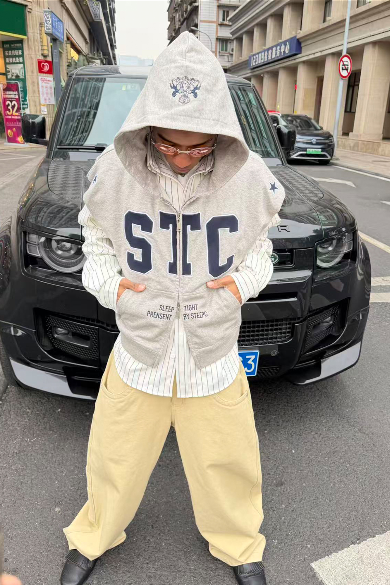 STEEPC Hooded Zip-Up Sweat Vest