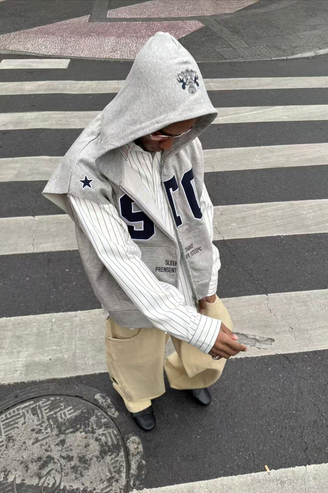 STEEPC Hooded Zip-Up Sweat Vest