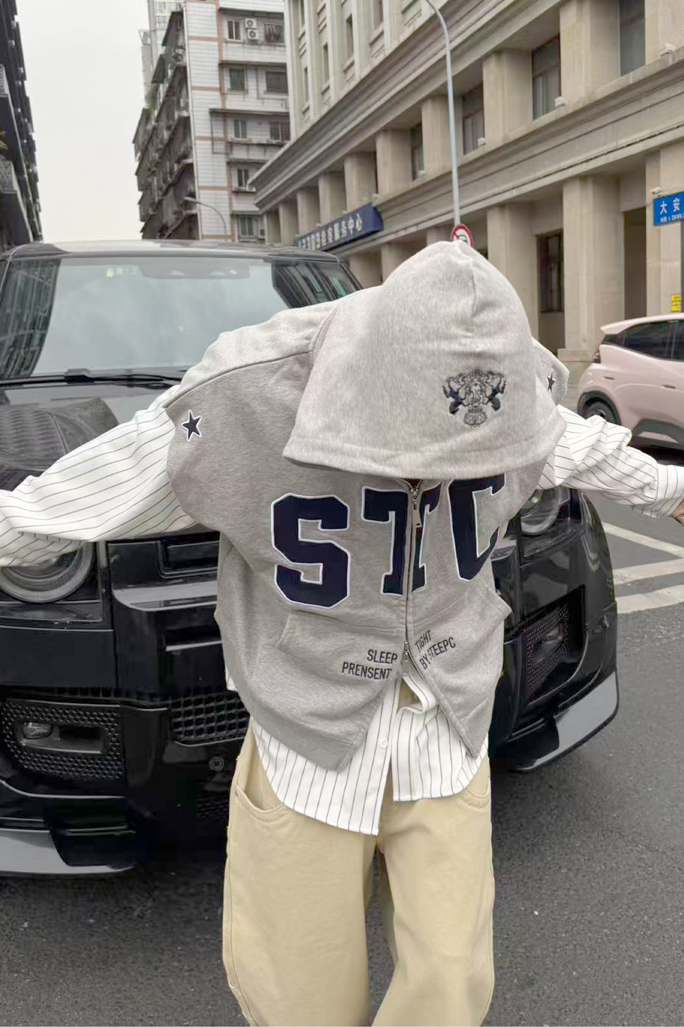 STEEPC Hooded Zip-Up Sweat Vest