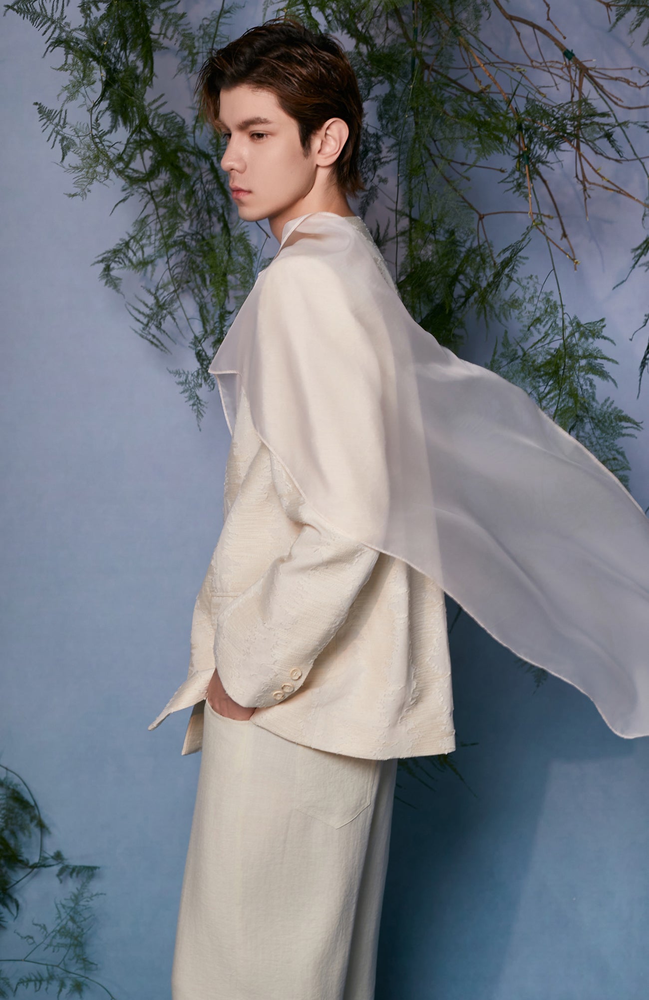 JIECHI Asymmetrical Overlay Draped Blazer, premium urban and streetwear designers apparel on PROJECTISR.com, JIECHI