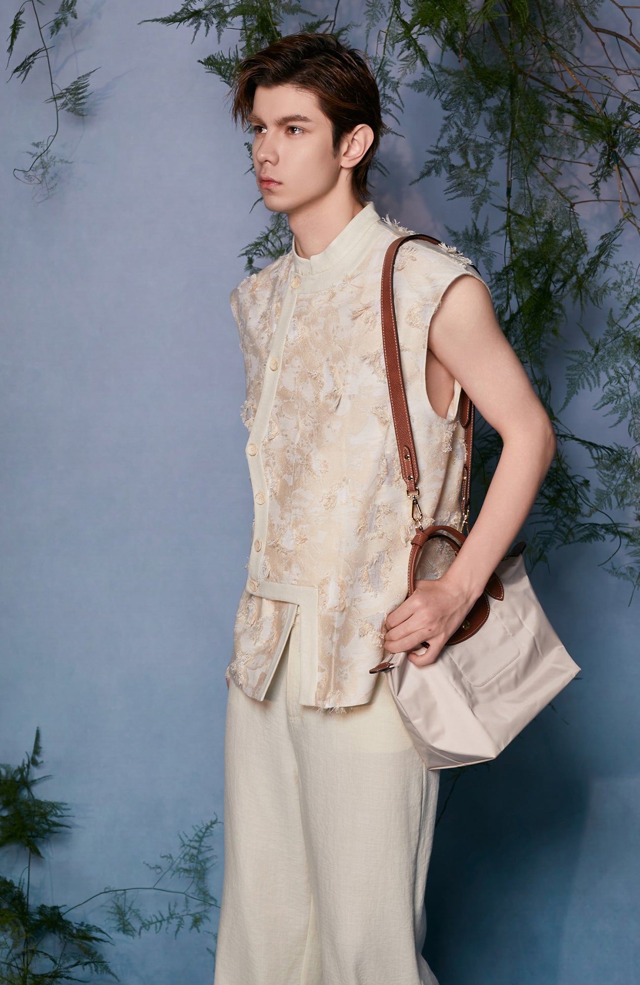 JIECHI Mandarin Collar Floral Buttoned Vest, premium urban and streetwear designers apparel on PROJECTISR.com, JIECHI