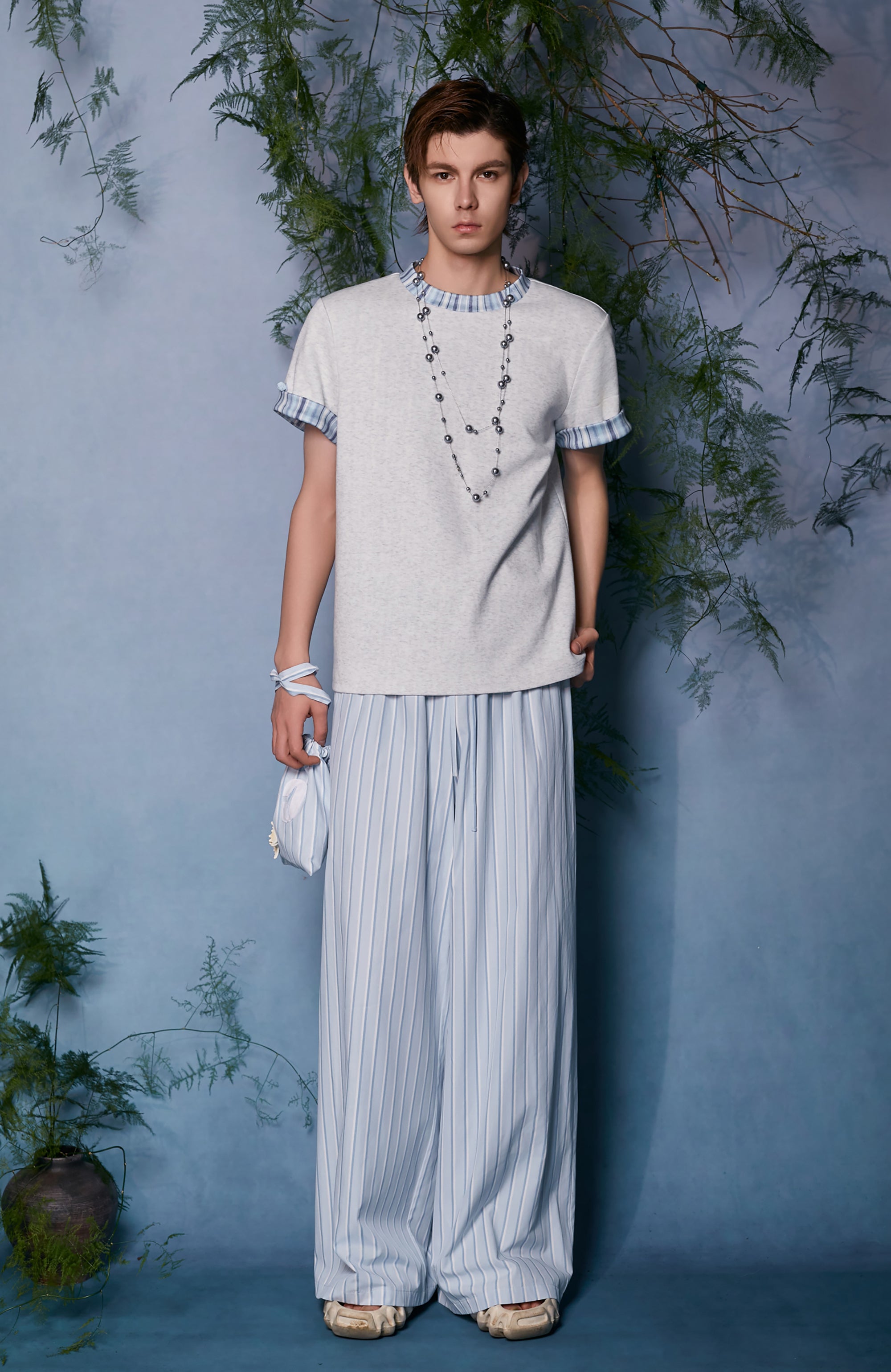 JIECHI Striped Wide-Leg Trousers, premium urban and streetwear designers apparel on PROJECTISR.com, JIECHI