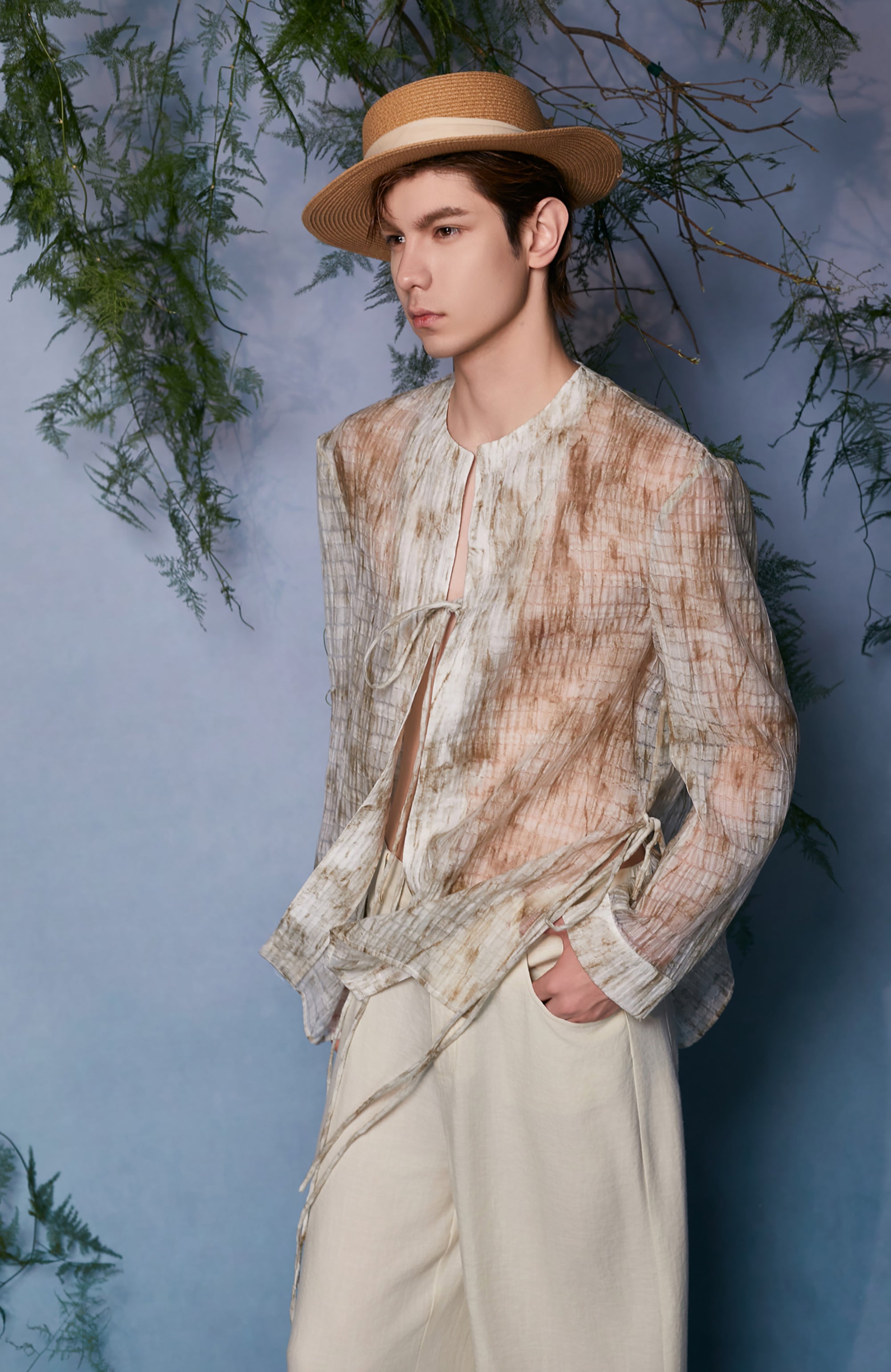 JIECHI Mandarin Wrap Closure Overshirt, premium urban and streetwear designers apparel on PROJECTISR.com, JIECHI