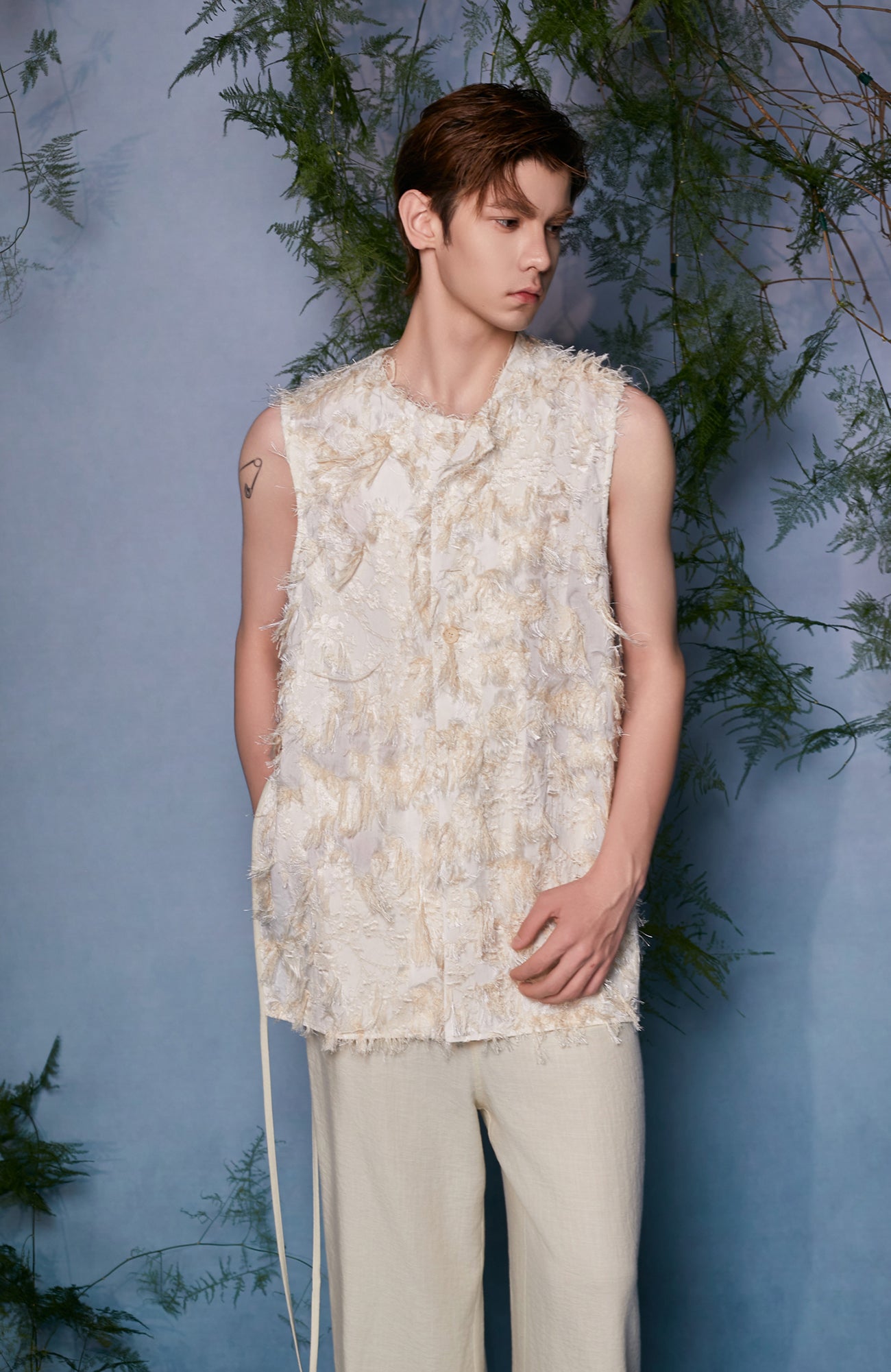 JIECHI Raw Fringe Layered Vest, premium urban and streetwear designers apparel on PROJECTISR.com, JIECHI