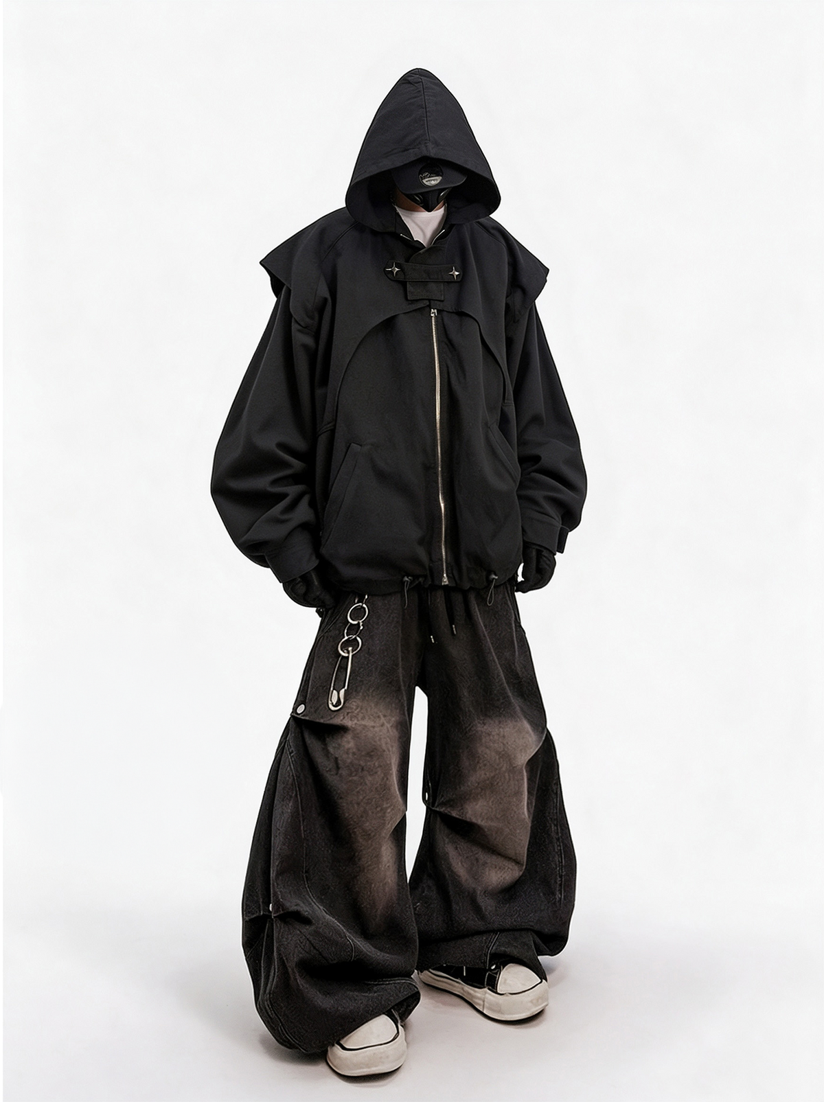 UUCSCC Retro Hip-Hop Oversized Hooded Jacket, premium urban and streetwear designers apparel on PROJECTISR.com, UUCSCC