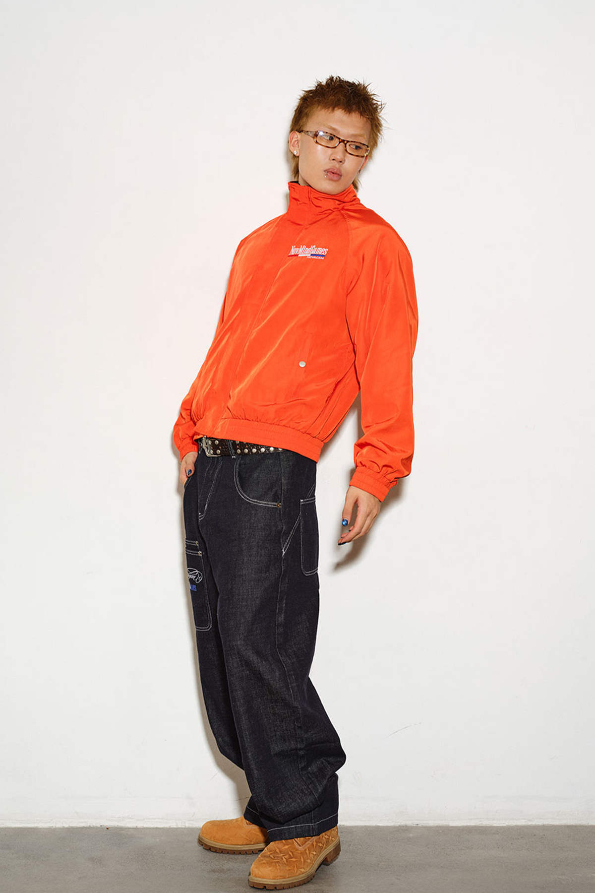 NOVACAM Retro Embroidered Fleece-Lined Woven Jacket