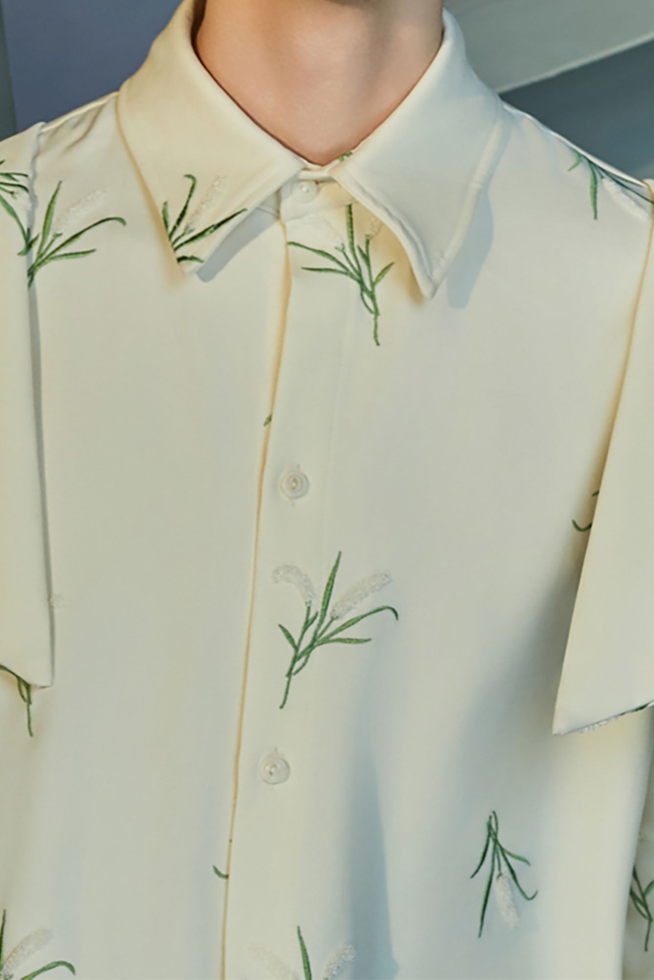 JIECHI Botanic Embroidery Bow Back Shirt, premium urban and streetwear designers apparel on PROJECTISR.com, JIECHI