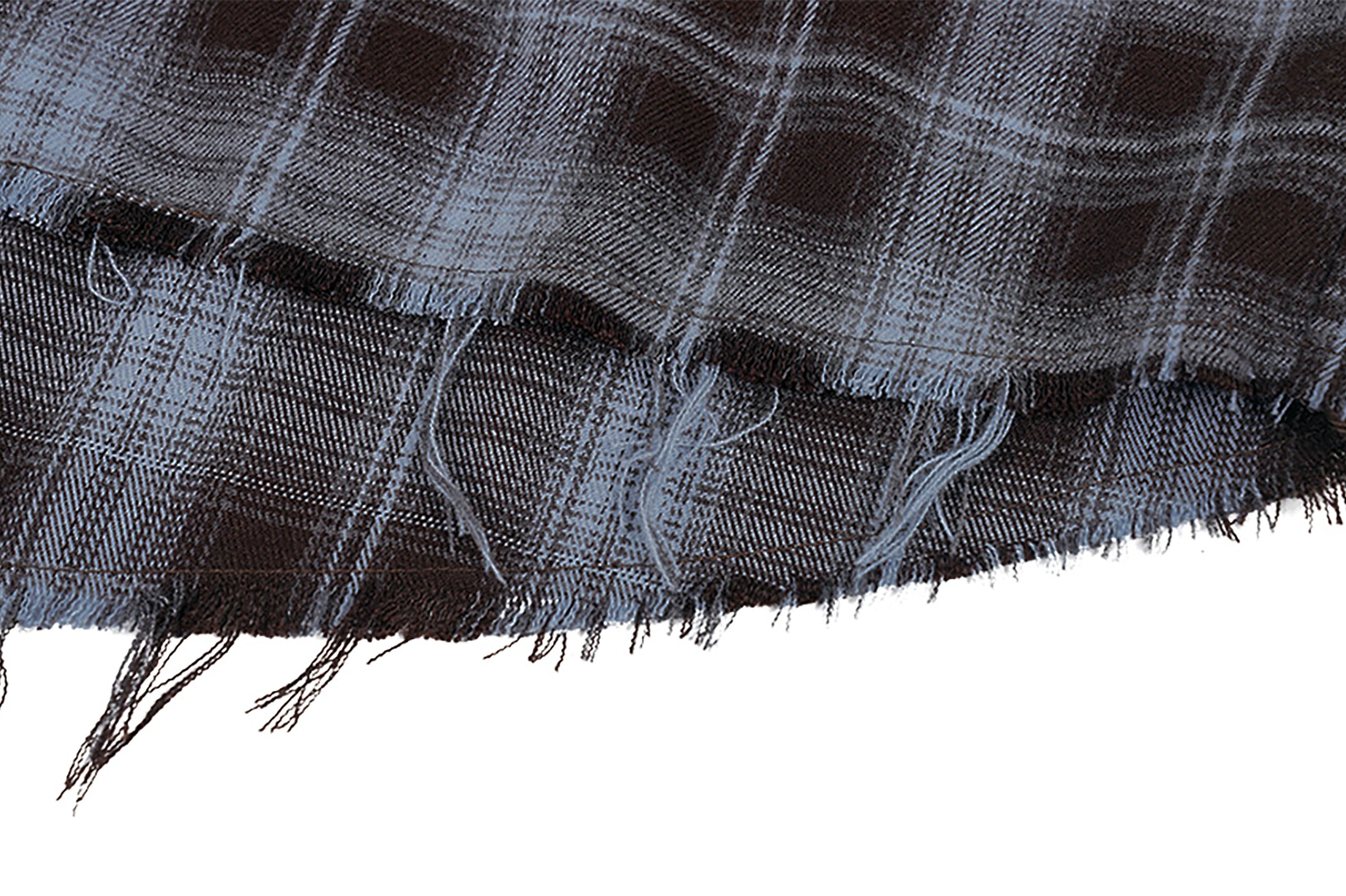 UNDERWATER Plaid Raw Edge Shirt  Blue