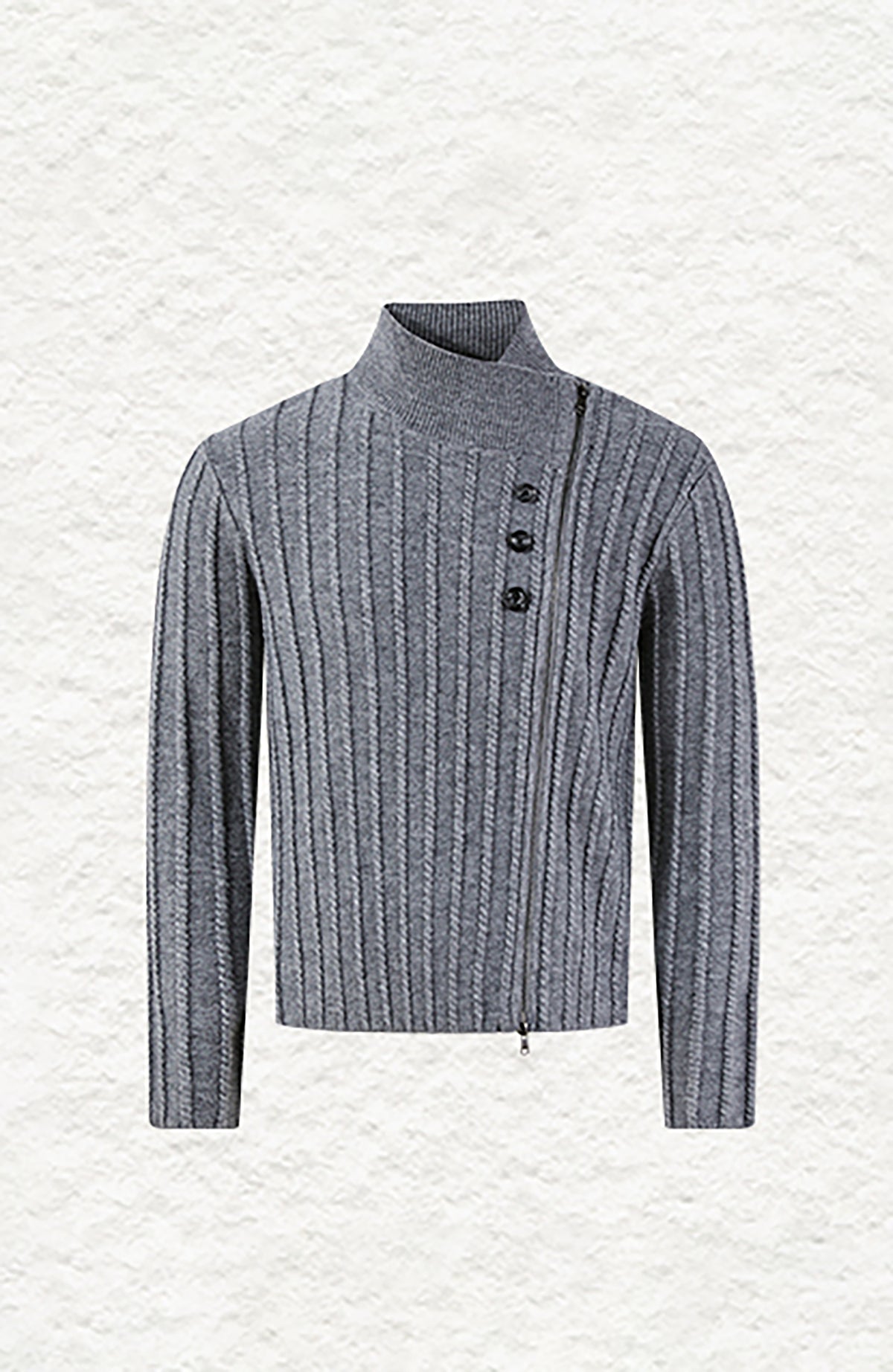 KREATE Deconstructed Cable-Knit Asymmetrical Cardigan