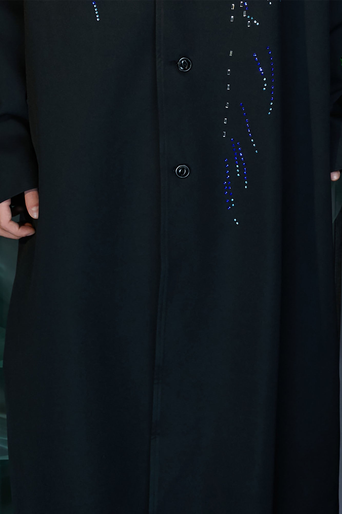 JIECHI Sequin Embroidery V-Neck Overcoat, premium urban and streetwear designers apparel on PROJECTISR.com, JIECHI