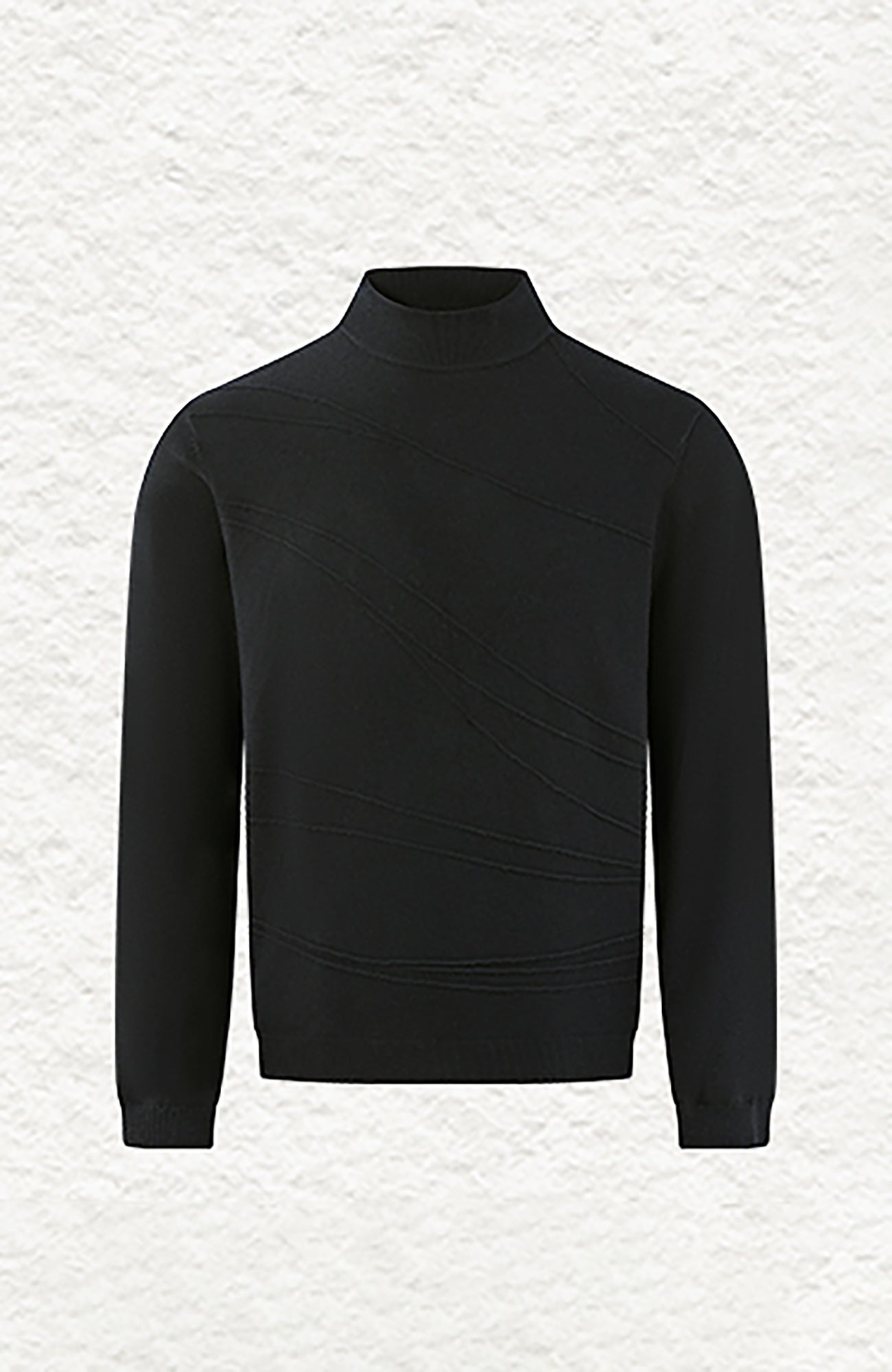 KREATE Curved Jacquard Half-Turtleneck Sweater