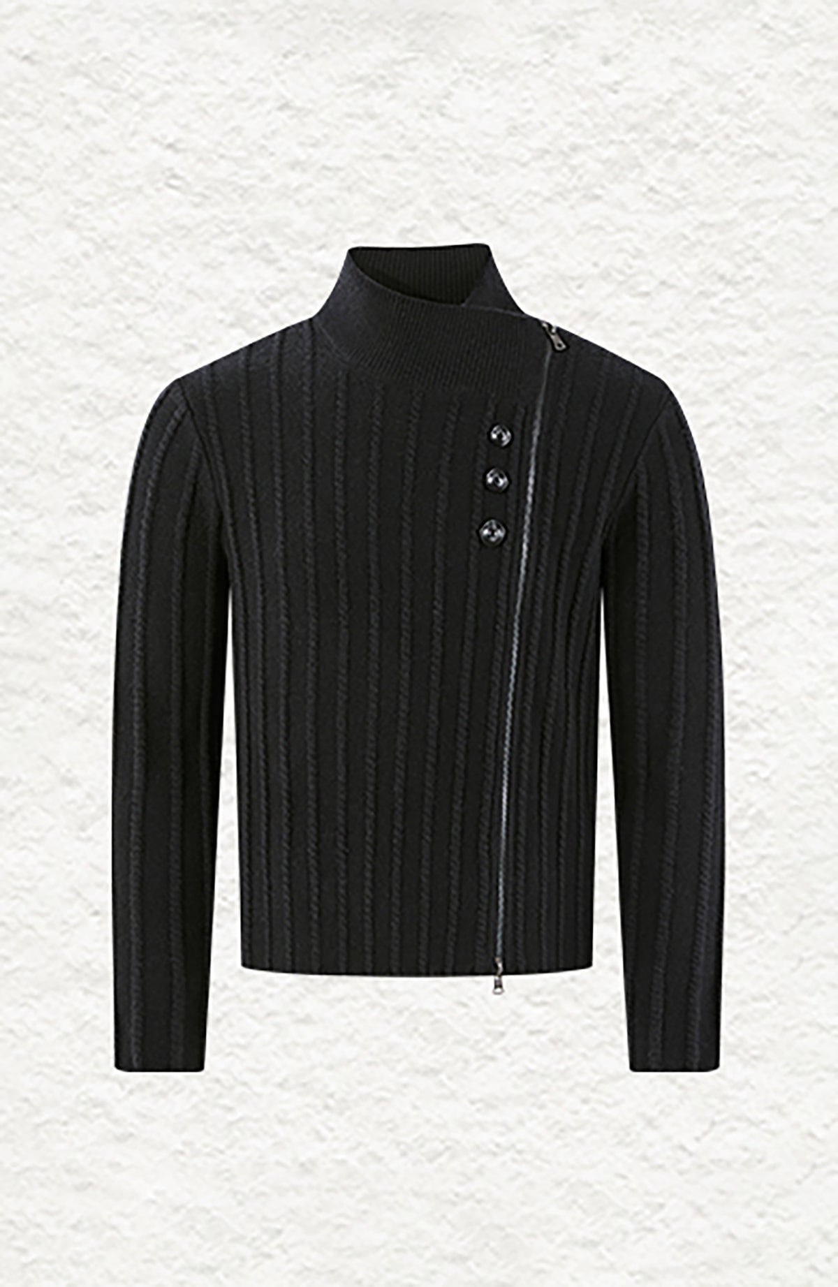 KREATE Deconstructed Cable-Knit Asymmetrical Cardigan