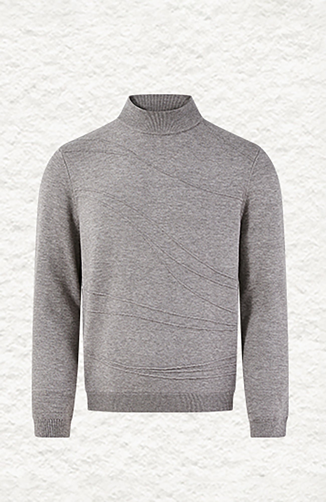 KREATE Curved Jacquard Half-Turtleneck Sweater