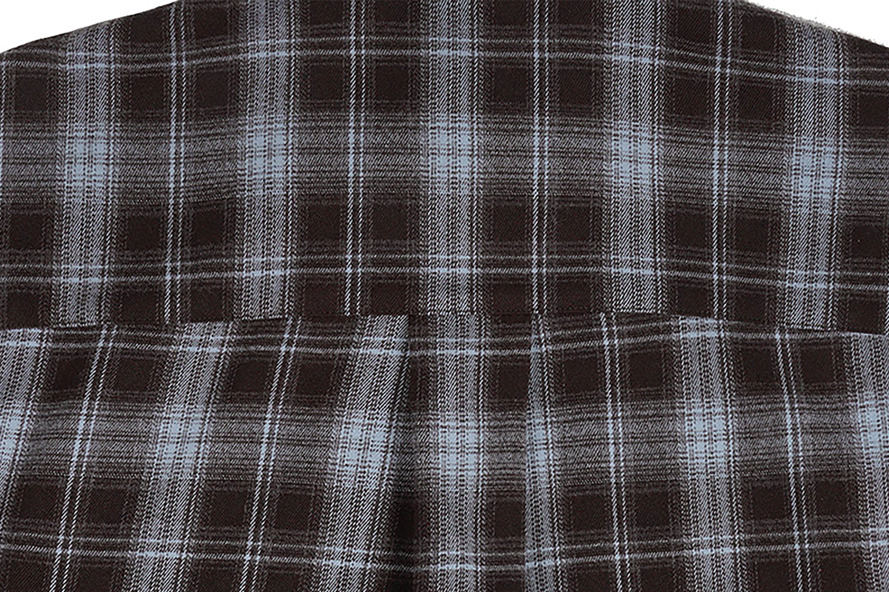 UNDERWATER Plaid Raw Edge Shirt  Blue