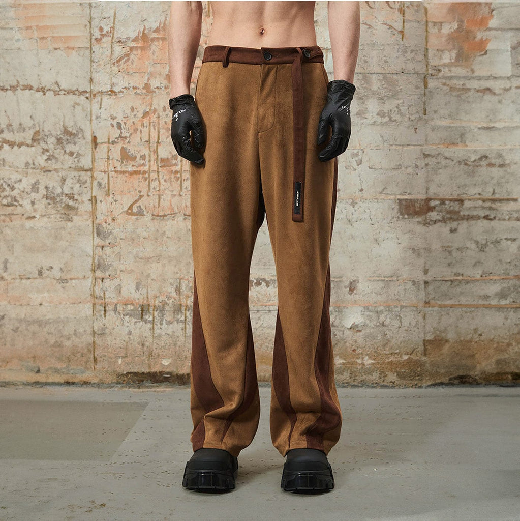 RELABEL Deconstructed Faux-Suede Pants, premium urban and streetwear designers apparel on PROJECTISR.com, RELABEL