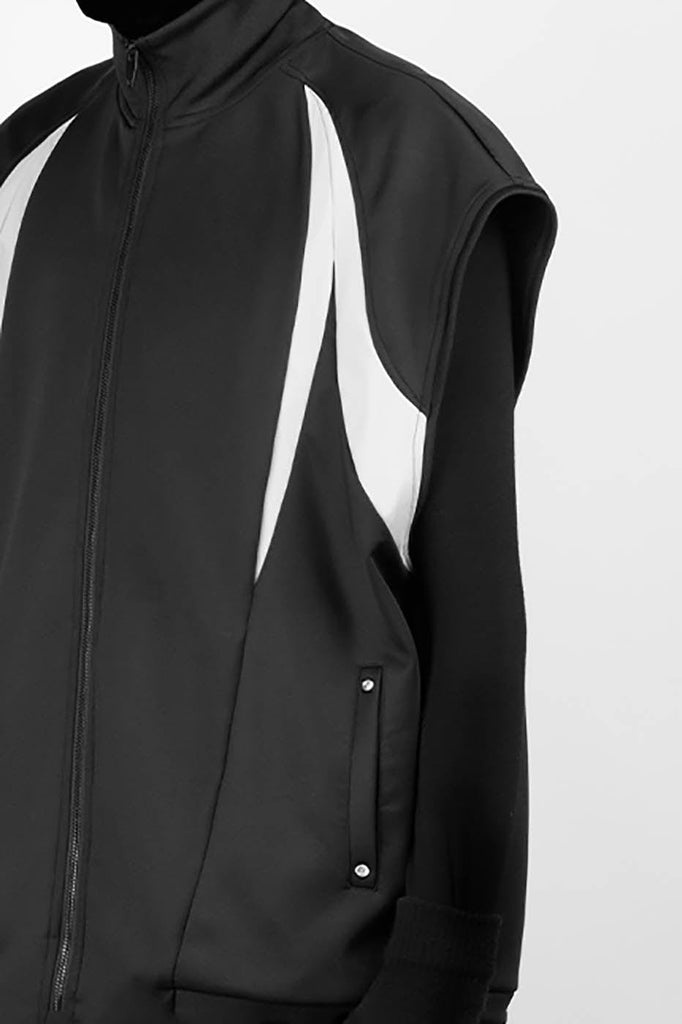 FIVEKOH Modern Curve Spliced Zippered Vest, premium urban and streetwear designers apparel on PROJECTISR.com, FIVEKOH