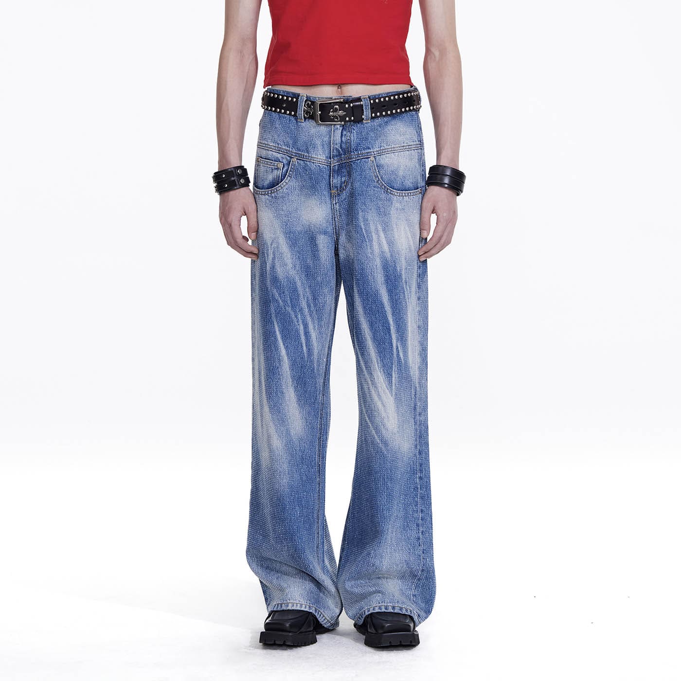 FACEONLAB Frosted Morning Washed Jeans