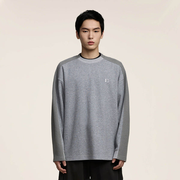 OPICLOTH Essential Spliced Textured Sweatshirt OPICLOTH Essential Spliced Textured Sweatshirt