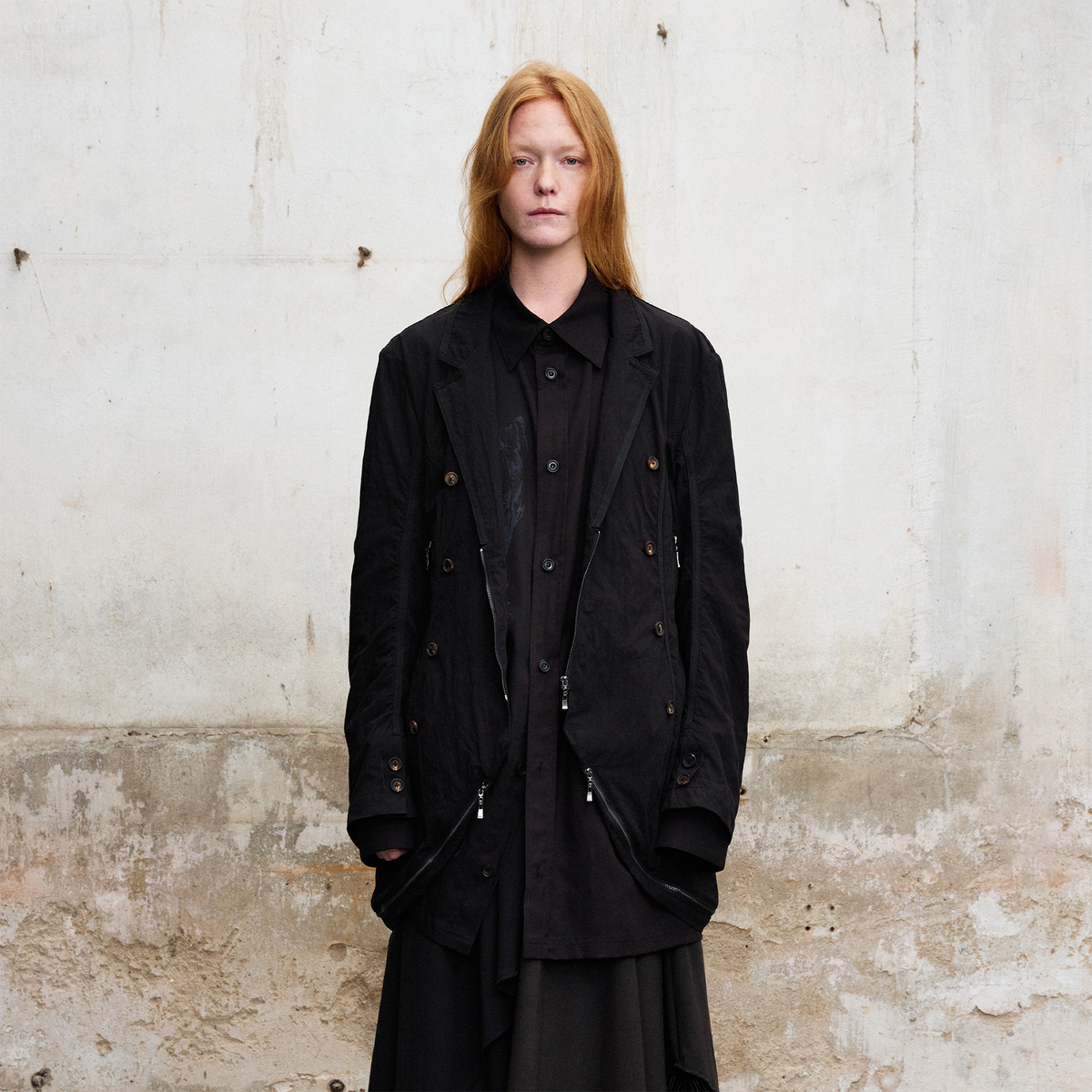 ILNya Nieternite Nifutur Deconstructed Napoleon-Button Blazer Jacket