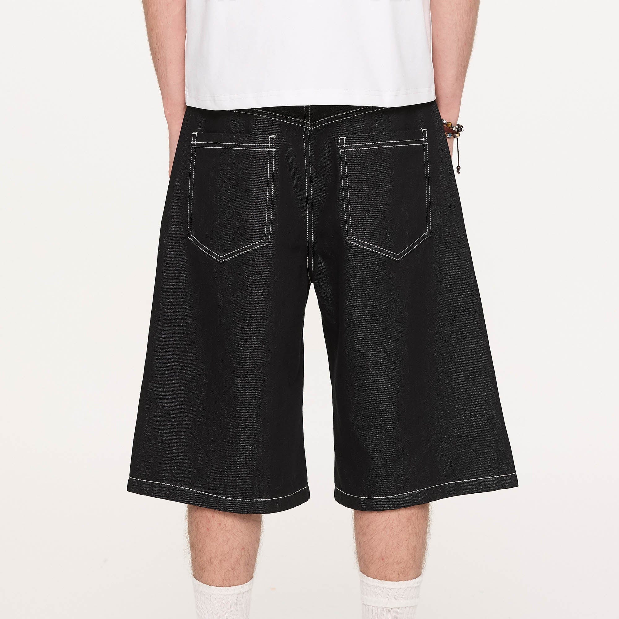 KREATE Essential Button-Up Stitched Denim Shorts