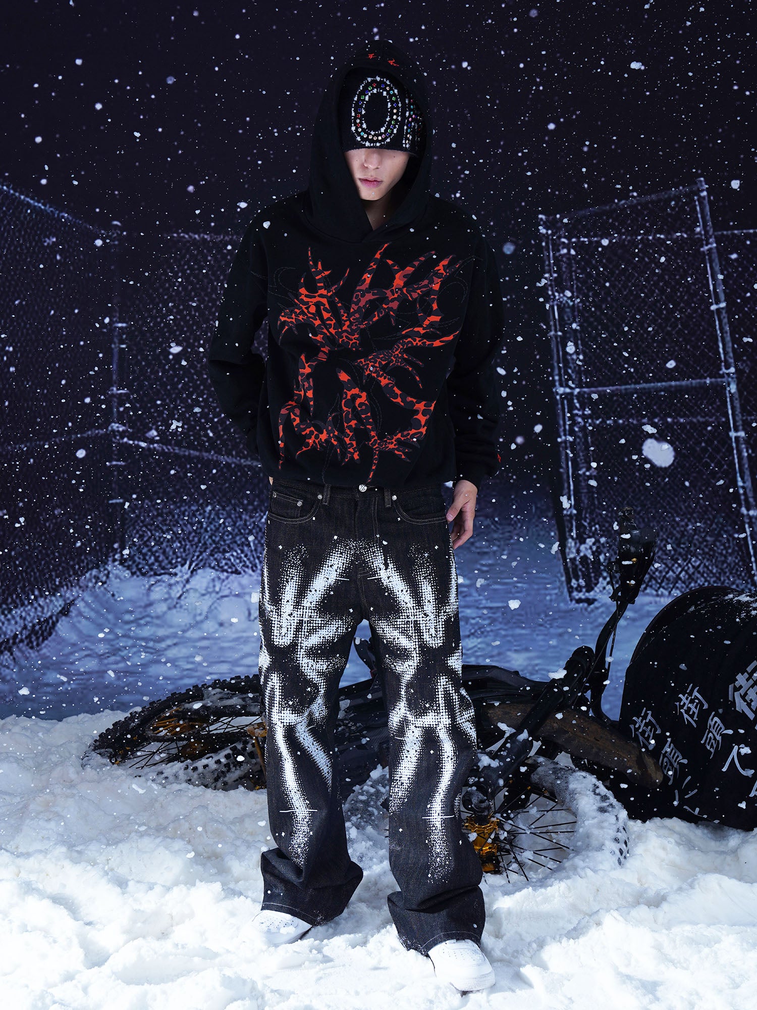 VINKID Peace Dove Splatter Jeans