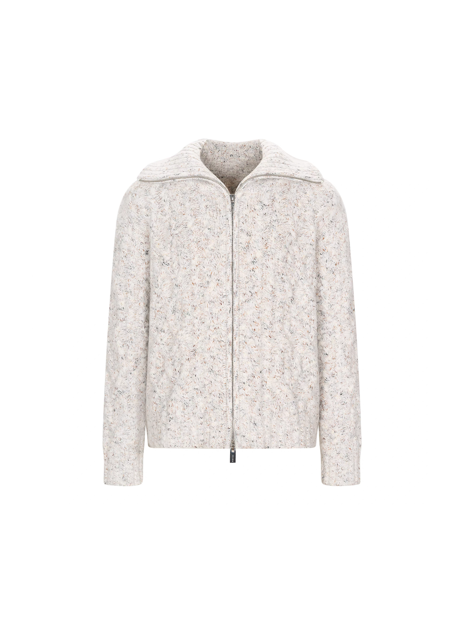 TIWILLTANG Dual-Zipper Cable Knit Funnel Sweater