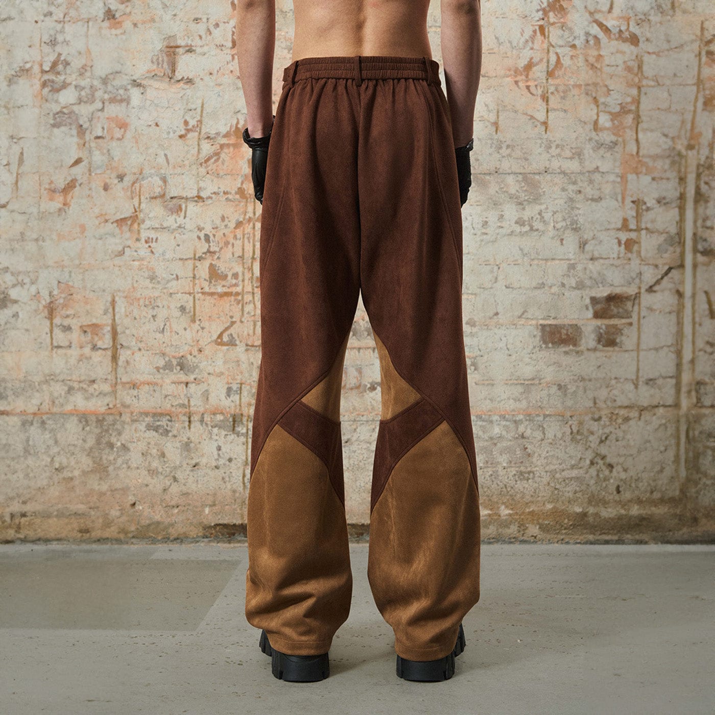 RELABEL Deconstructed Faux-Suede Pants, premium urban and streetwear designers apparel on PROJECTISR.com, RELABEL