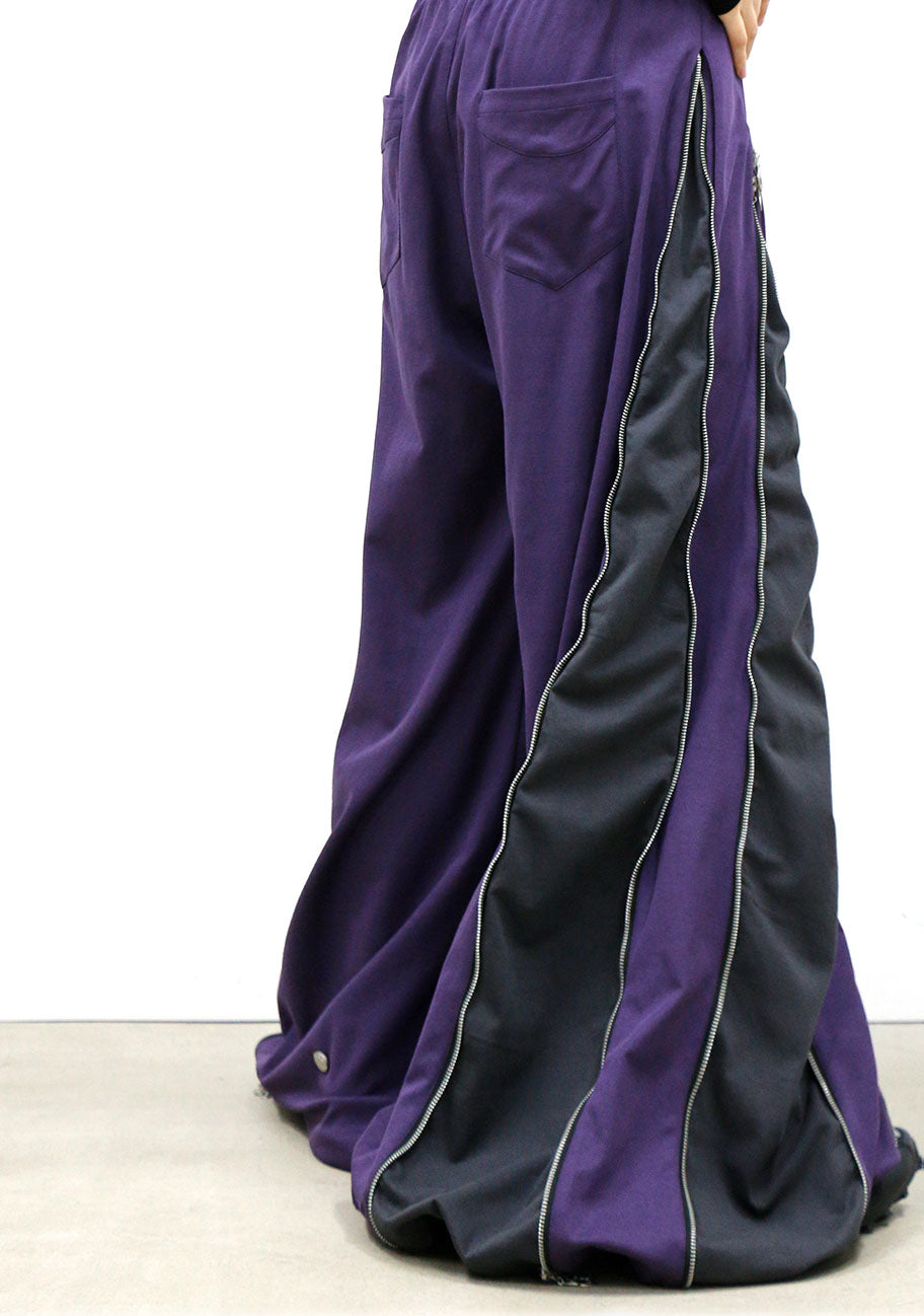 RELABEL Layered Multi-Zip Drawstring Sweatpants Purple