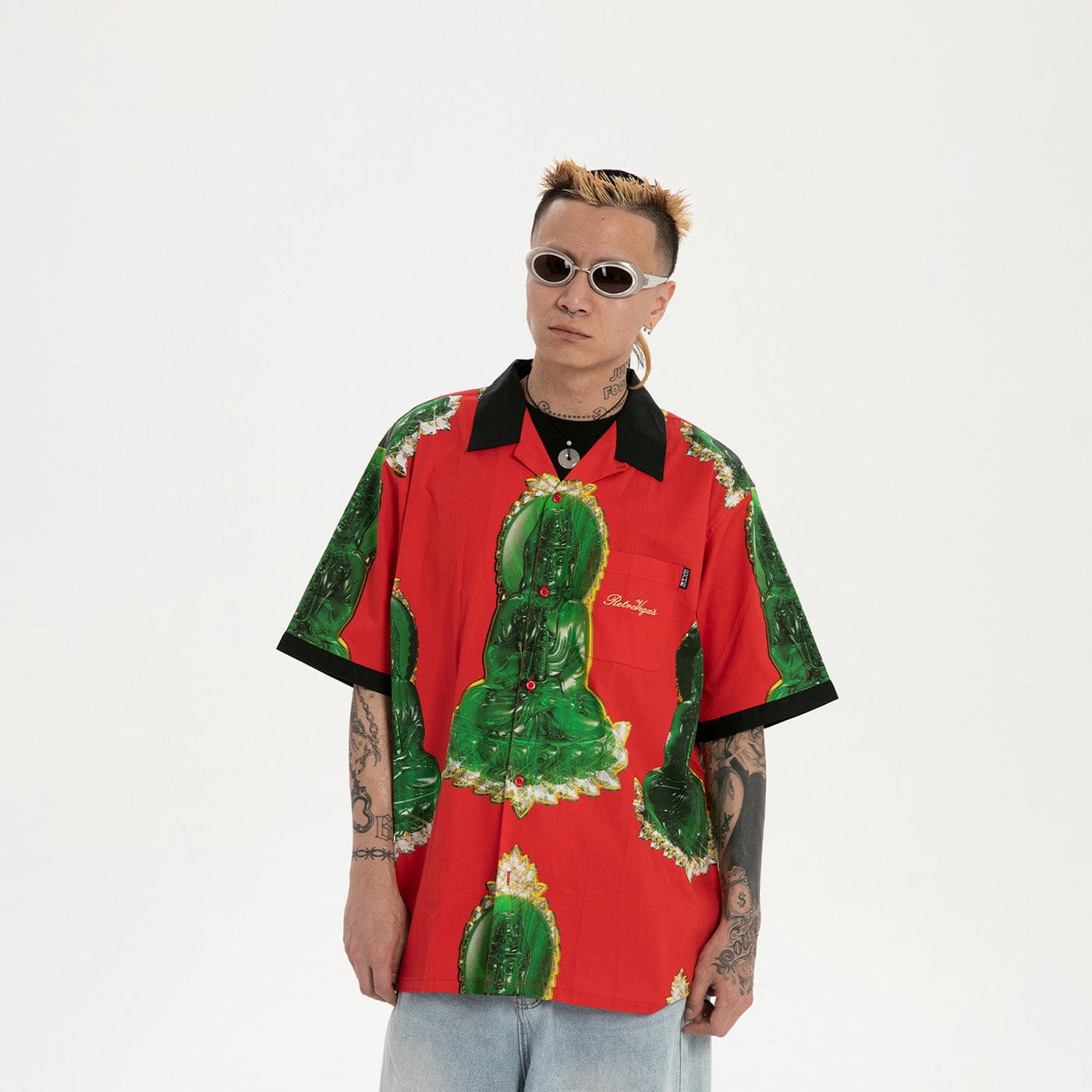 RTVG Retro Jade Bodhisattva Half-Shirt