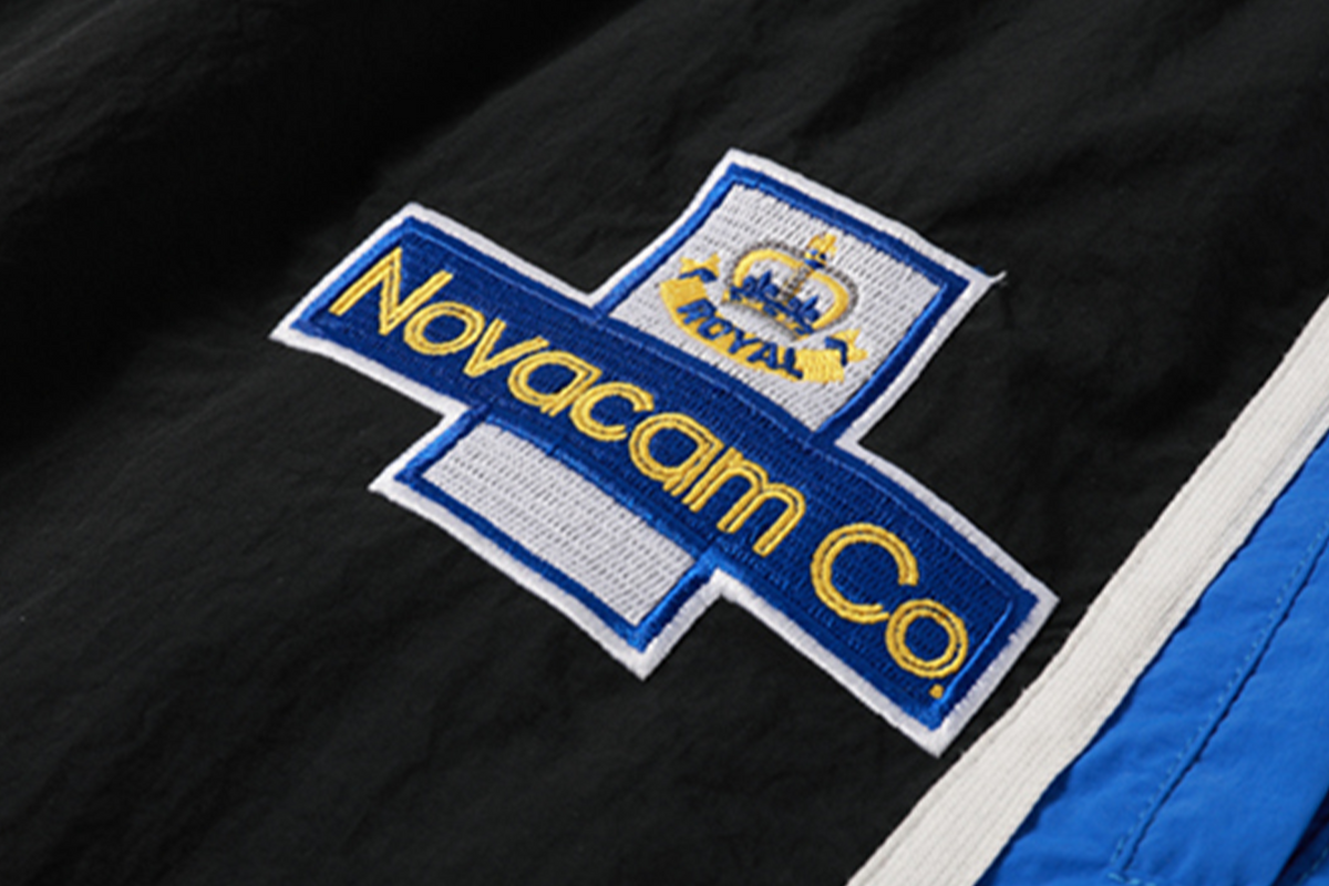 NOVACAM Retro Contrast Double-Waist Nylon Cargo Pants