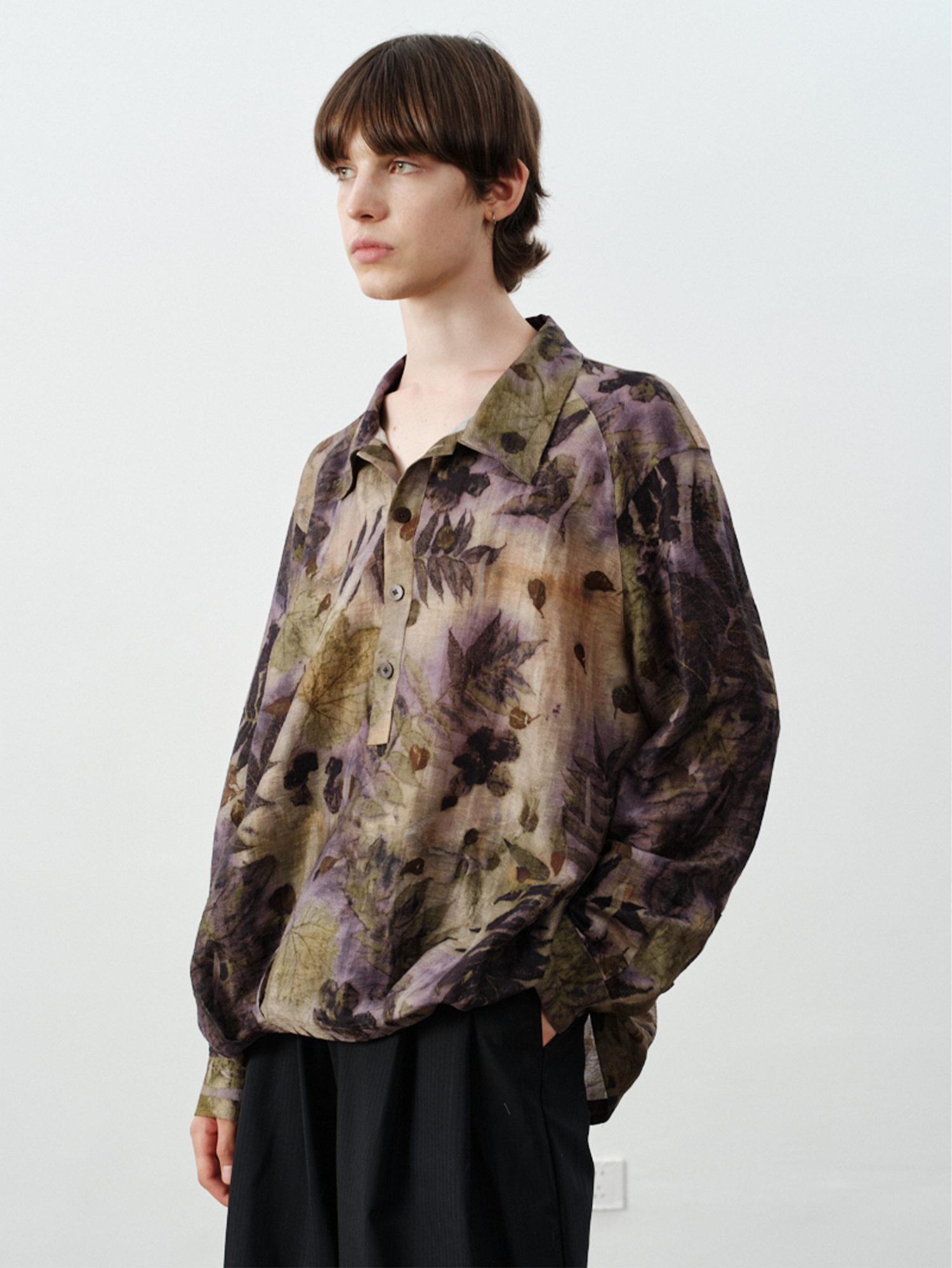 GRAINMUSTARD Retro Botanical Jacquard Tencel Shirt