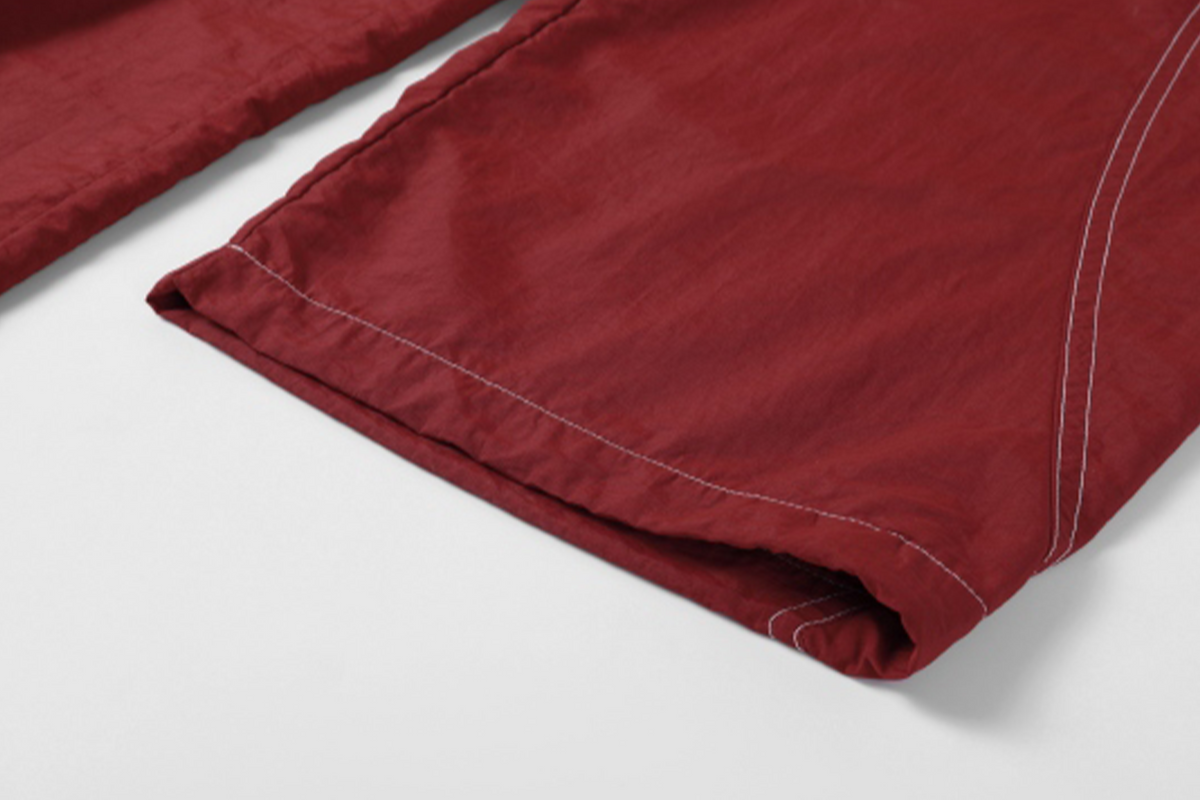 NOVACAM Retro Embroidered Nylon Windbreaker Pants