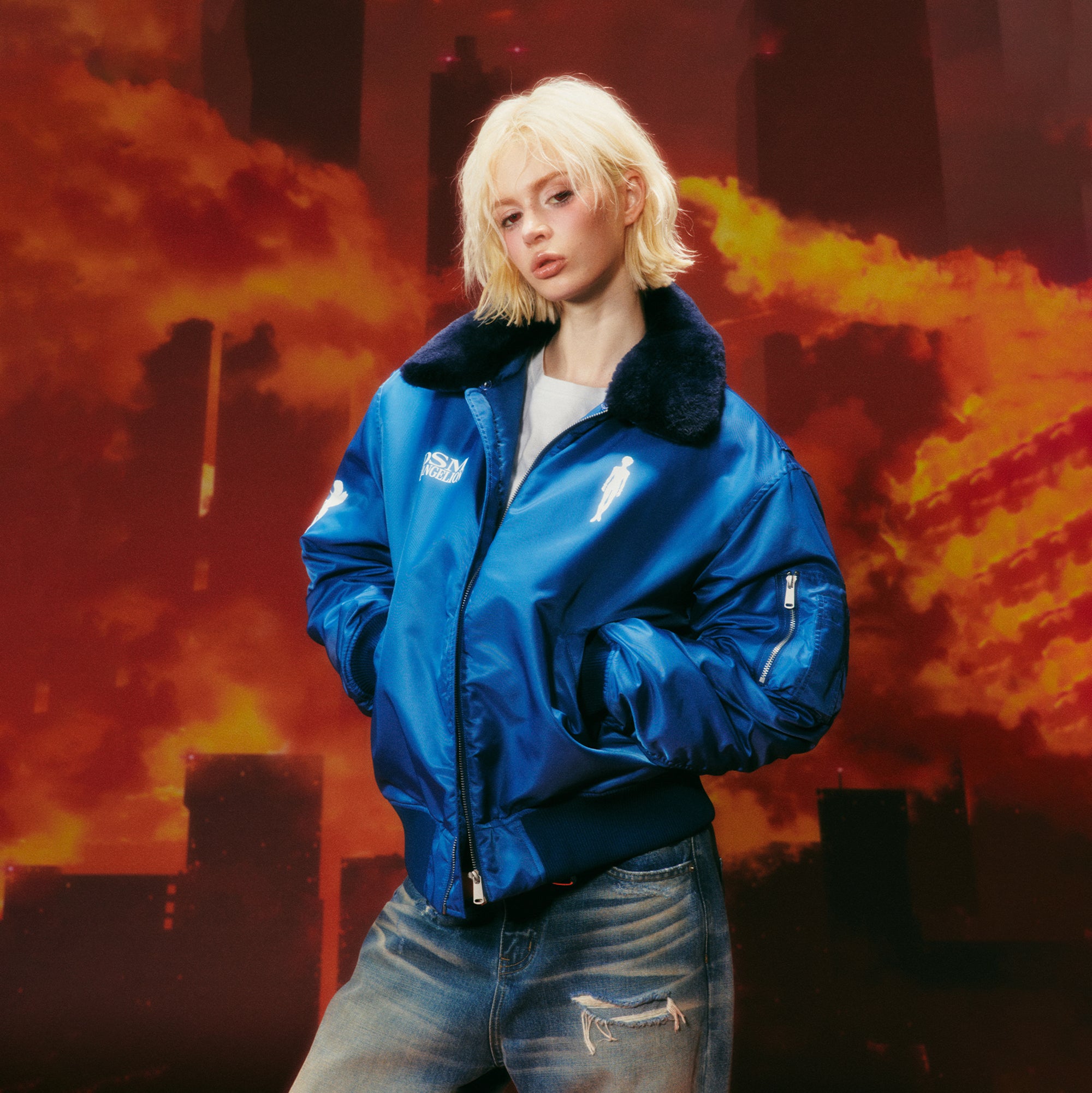 DONSMOKE x EVA Detachable Fur-Collar Puffer Jacket