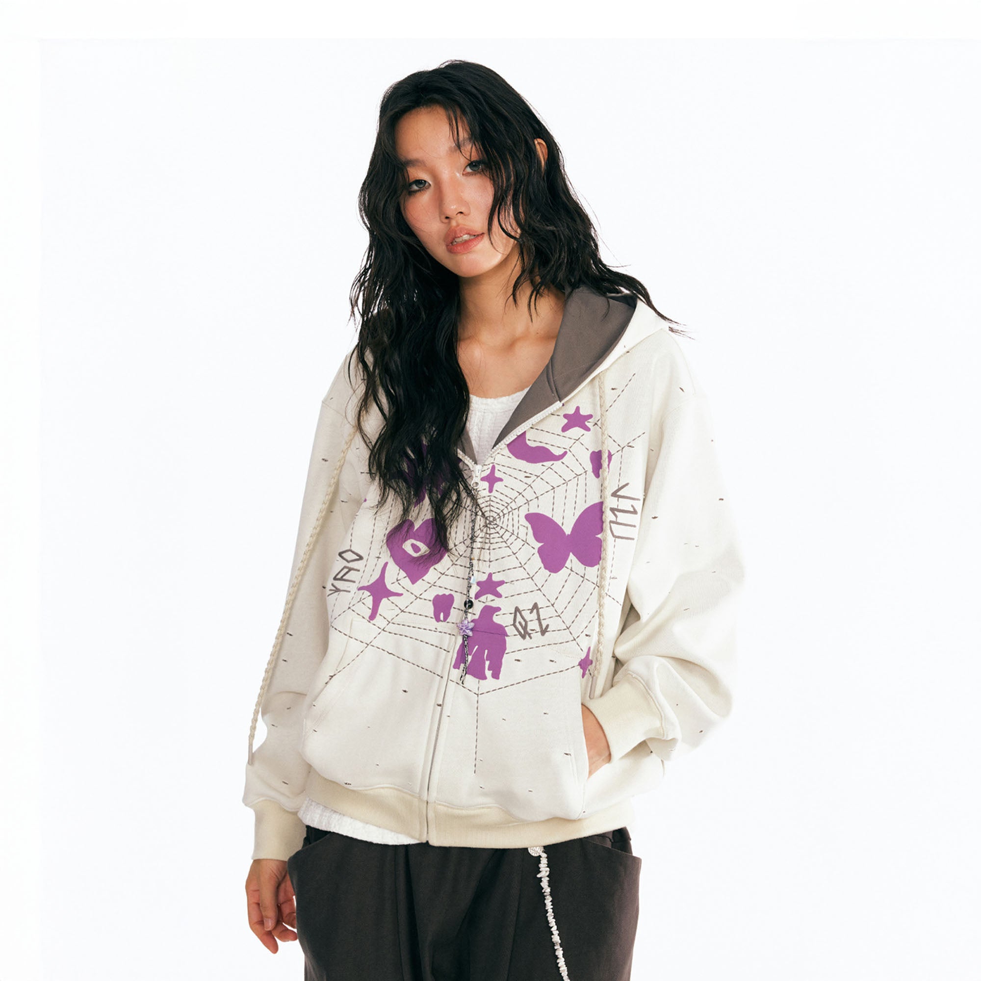 1997 POSTOFFICE Dreamcatcher Graphic Zip-Up Hoodie, premium urban and streetwear designers apparel on PROJECTISR.com, 1997 POSTOFFICE