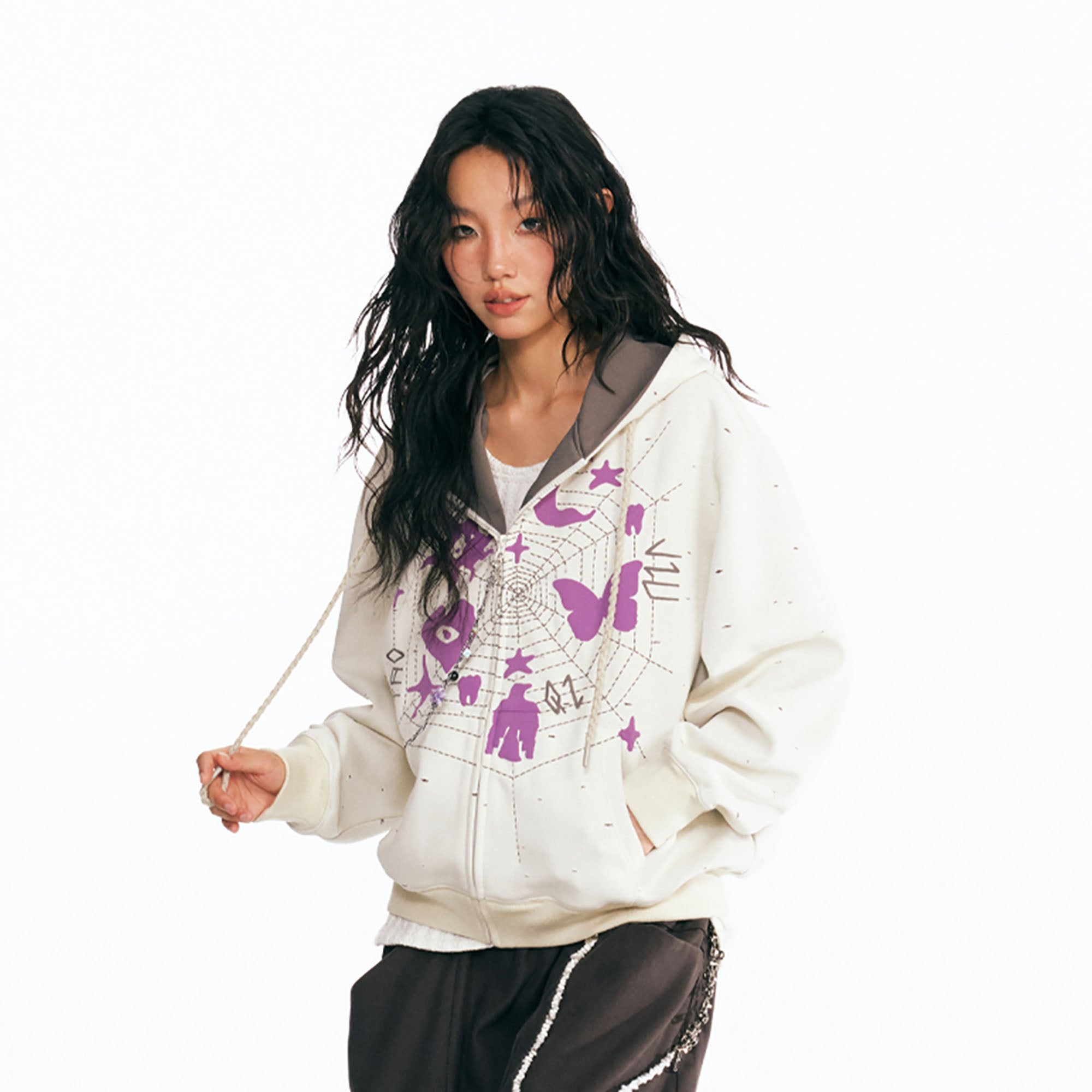 1997 POSTOFFICE Dreamcatcher Graphic Zip-Up Hoodie, premium urban and streetwear designers apparel on PROJECTISR.com, 1997 POSTOFFICE