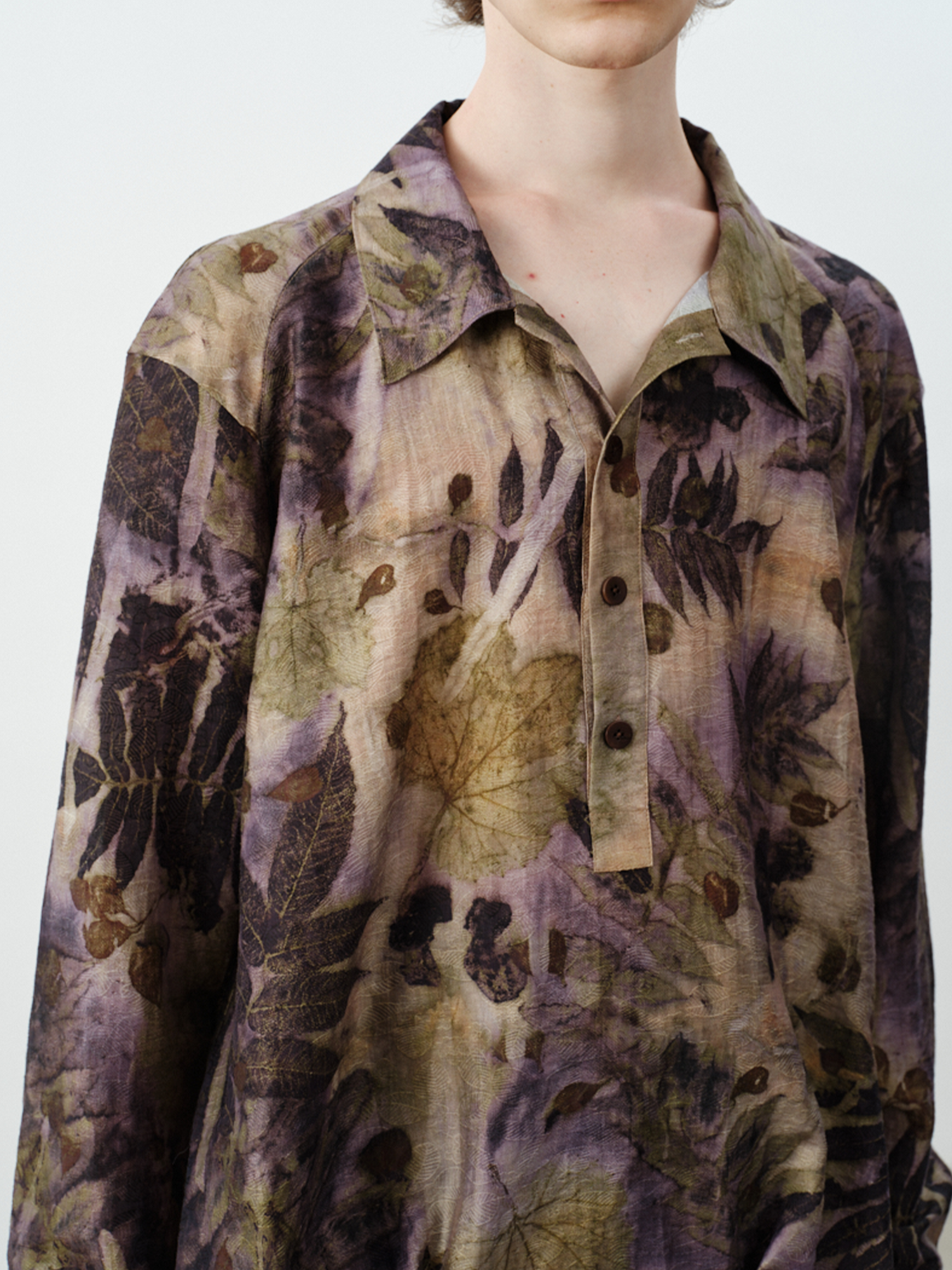 GRAINMUSTARD Retro Botanical Jacquard Tencel Shirt