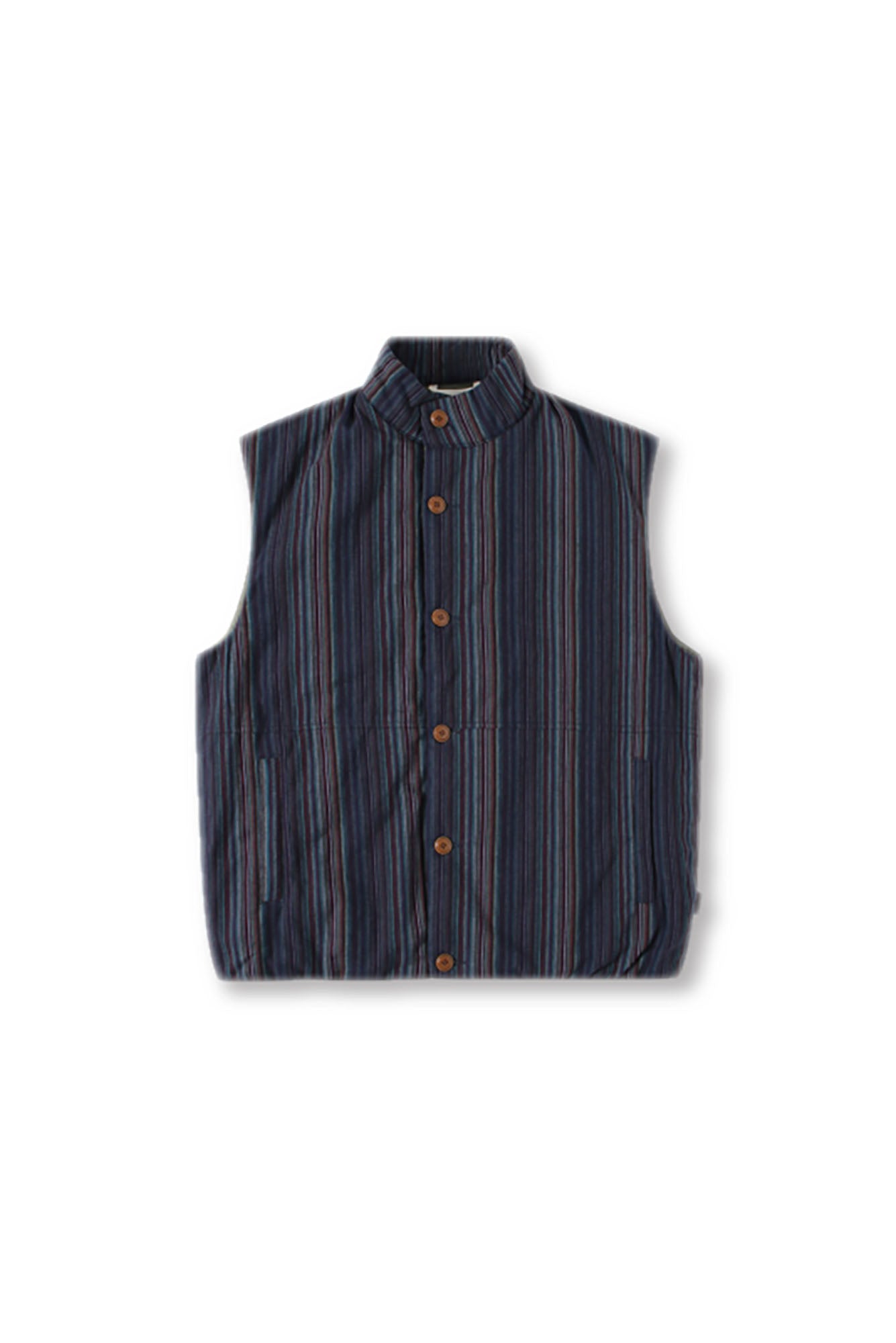 UNLIMITED MOTE Stripe Stand-Collar Padded Vest