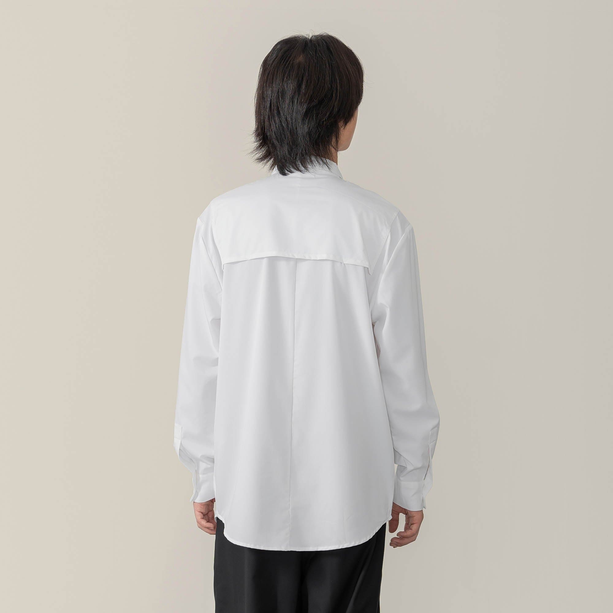 MOITIEDEPETALE Asymmetrical Panel Bamboo Fiber Shirt