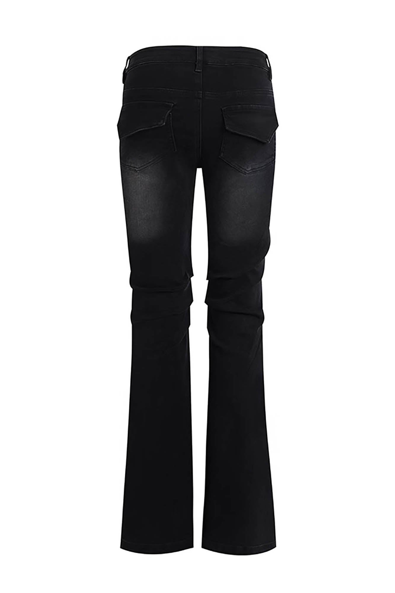 DND4DESxFaychui Rose Studded Low-Rise Flared Jeans