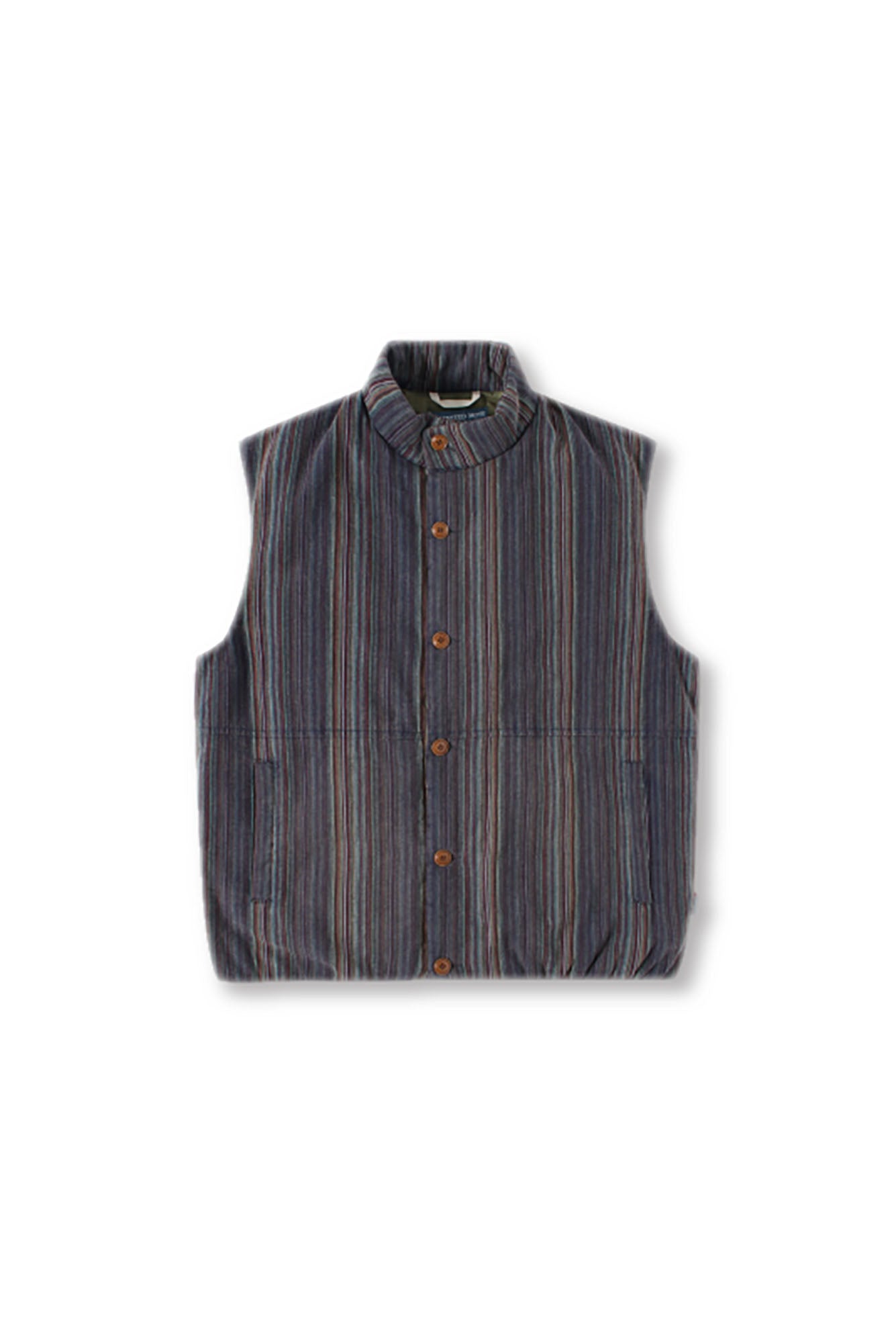UNLIMITED MOTE Stripe Stand-Collar Padded Vest