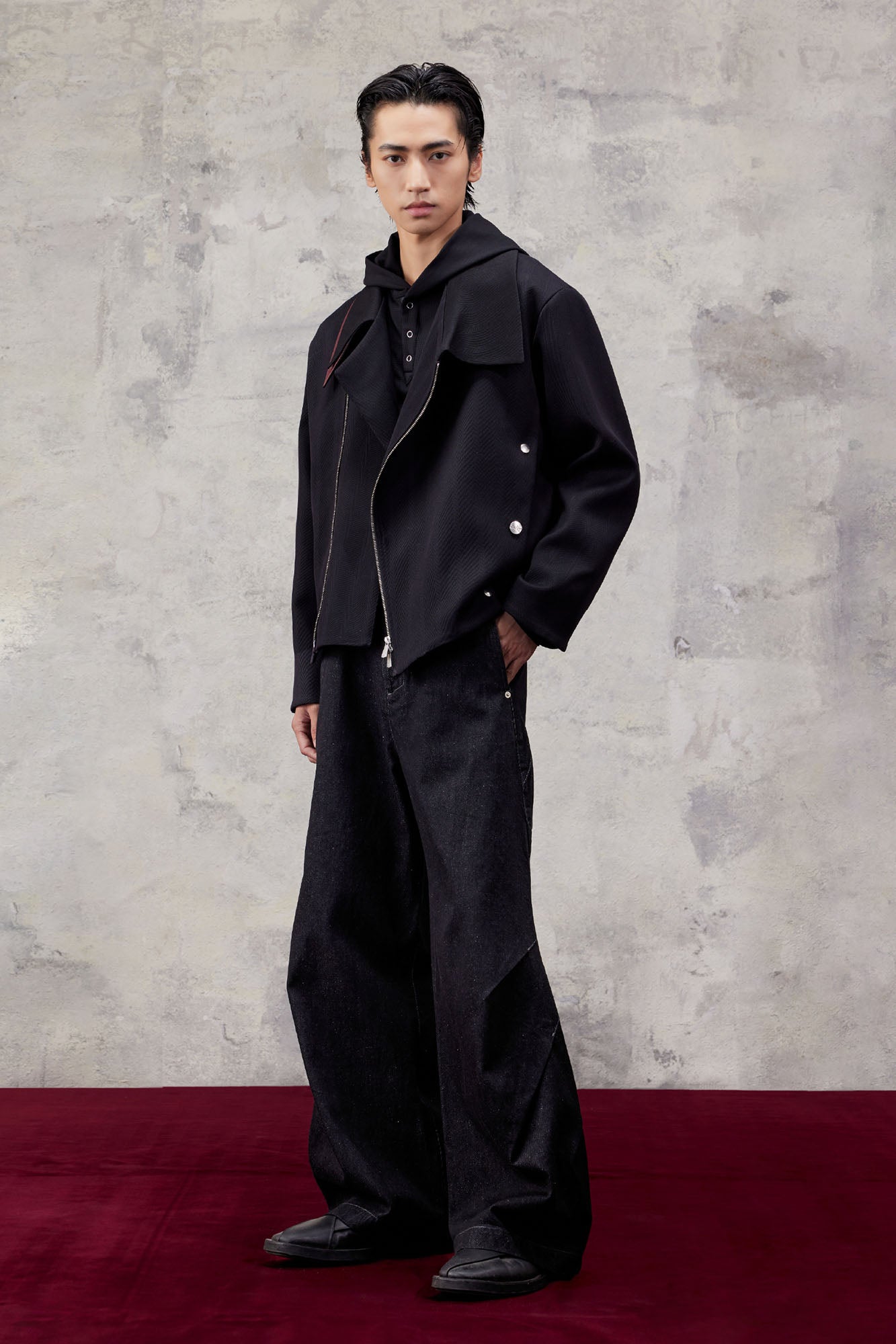 ALVNG AR ANTS Asymmetric Dual-Zip Layered Collar Jacket