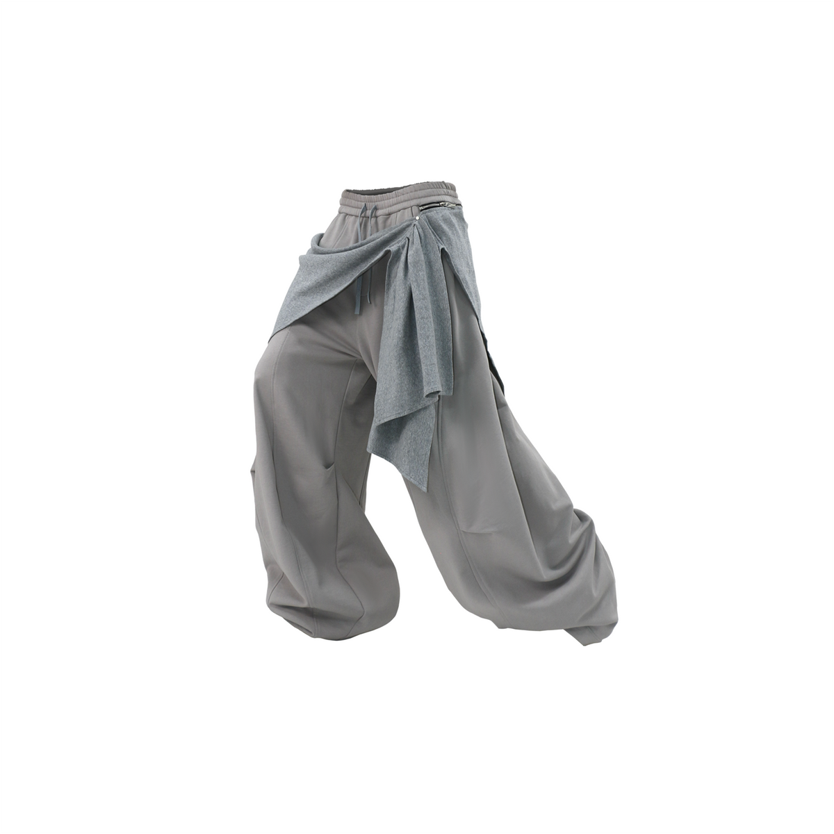 RELABEL Deconstructed Pleated Wide-Leg Sweatpants