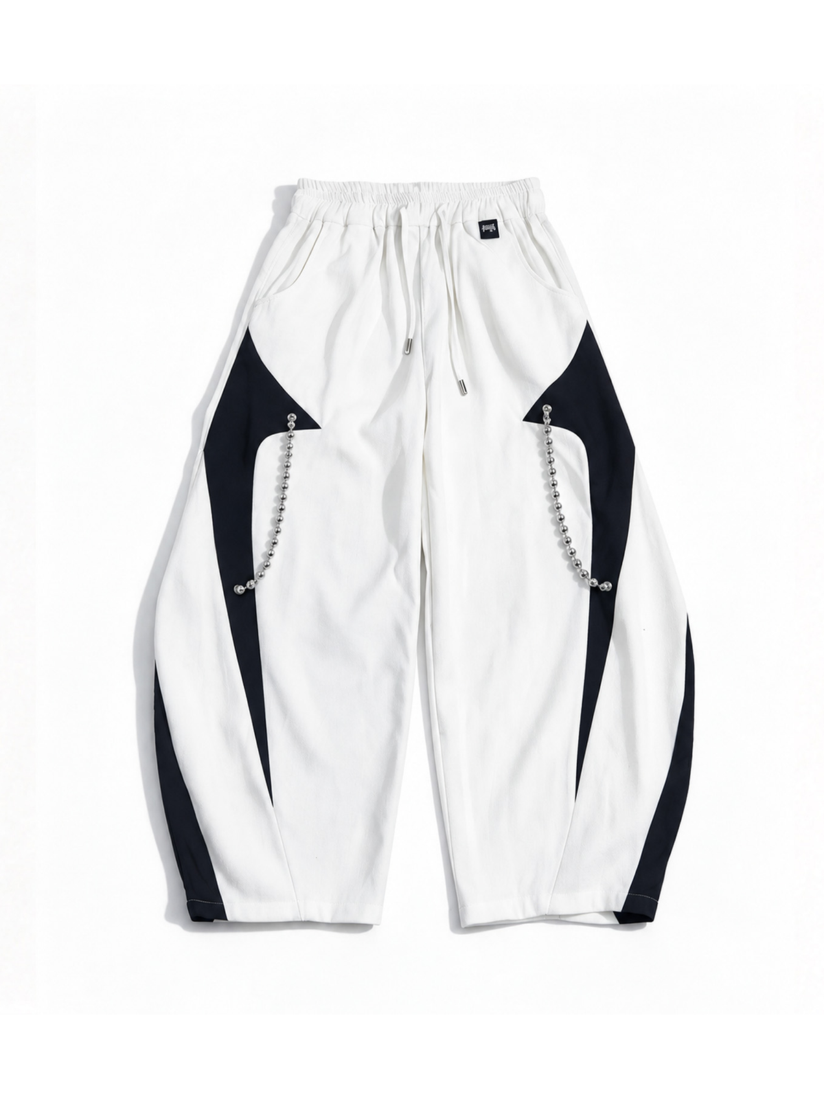 UUCSCC Spliced Contrast Wide-Leg Curved Pants, premium urban and streetwear designers apparel on PROJECTISR.com, UUCSCC