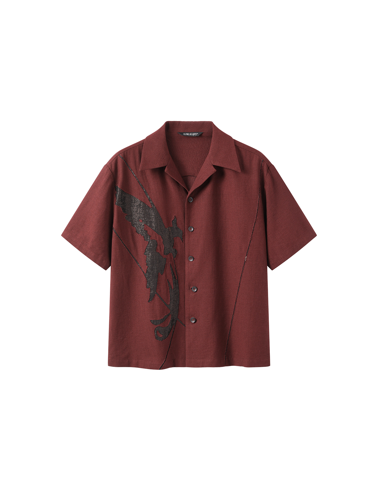 ALVNG AR ANTS Phoenix Mesh Paneled Linen-Blend Shirt
